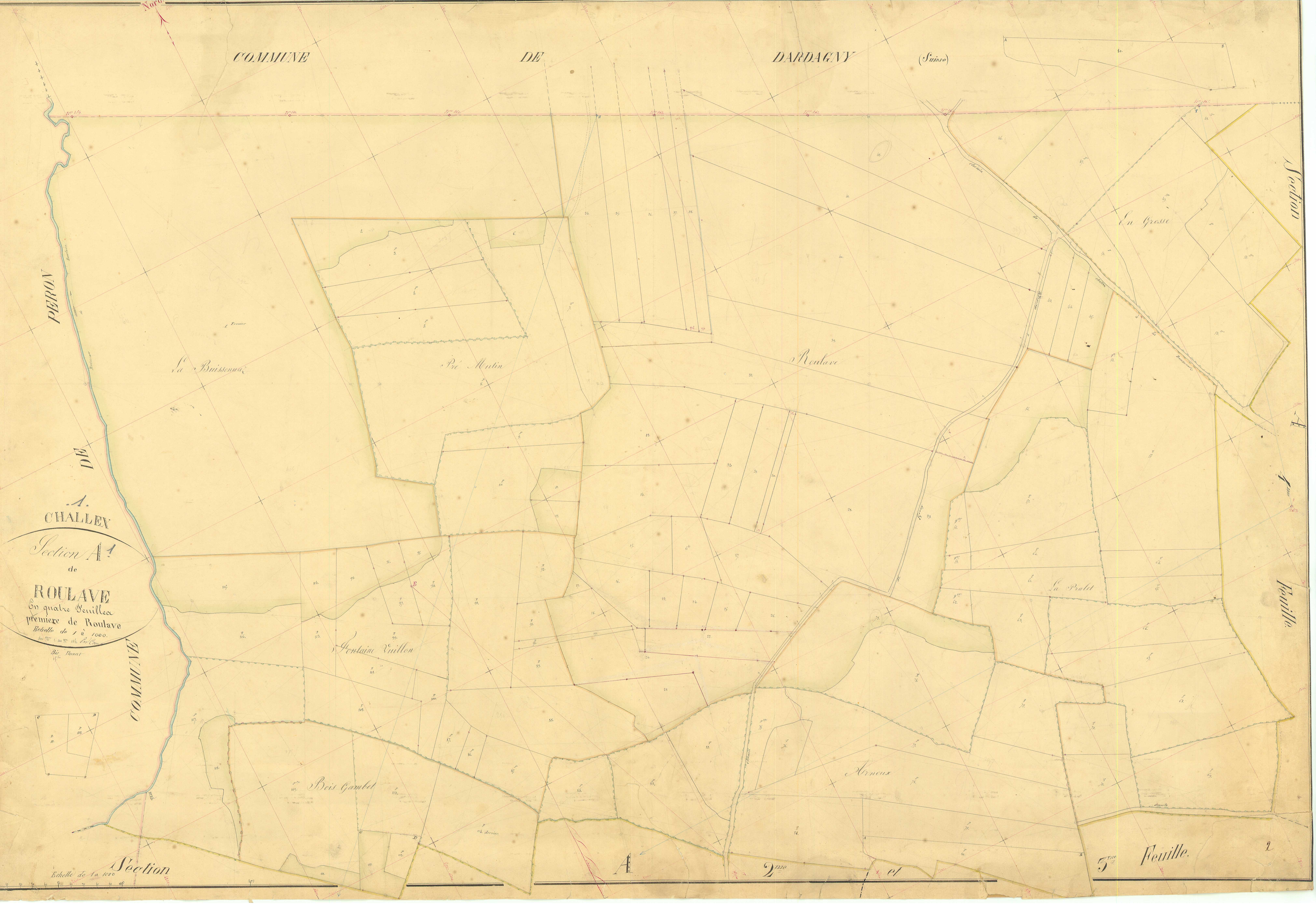 Challex - 3 P 4954 - 3 P 4954 -  Feuille 1  (1847)