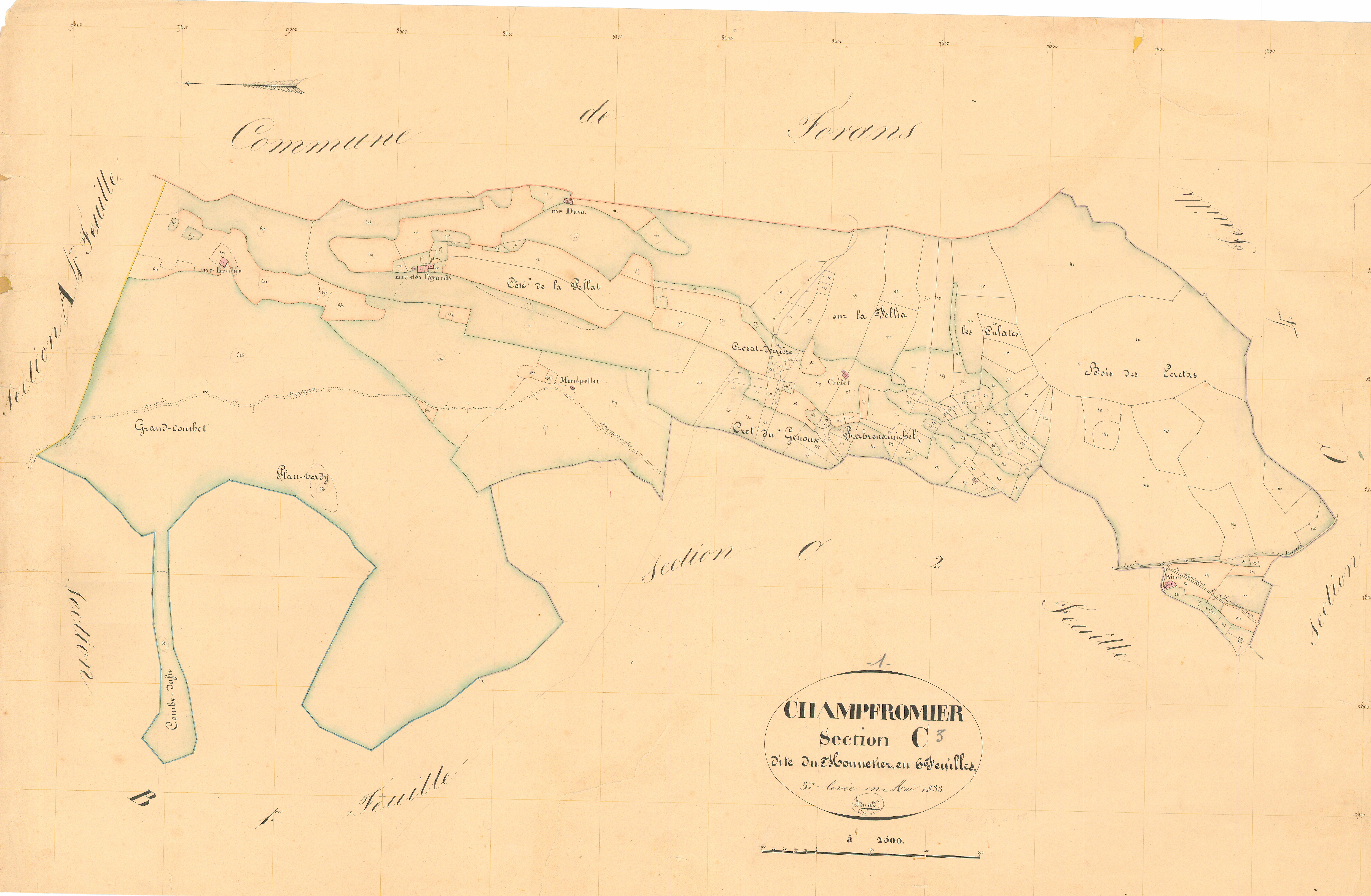 Champfromier - 3 P 5002 - 3 P 5002 -  Feuille 3  (1833)