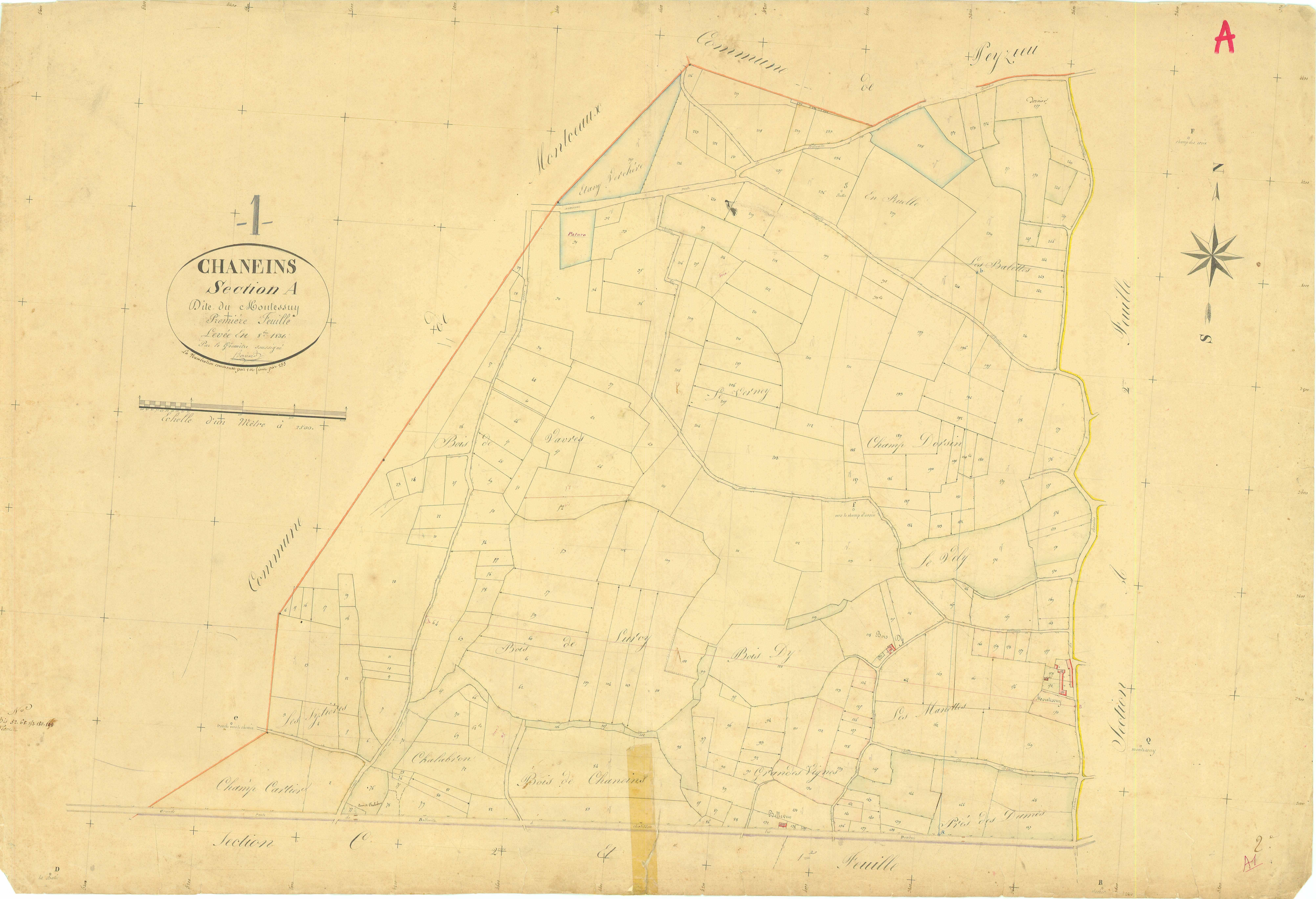 Chaneins - 3 P 5033 - 3 P 5033 -  Feuille 1  (1832)