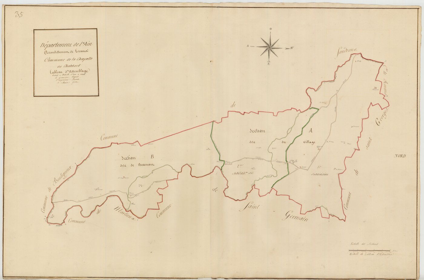La Chapelle-du-Châtelard - 3 P 10169-1 - 3 P 10169-1 -  Tableau d'assemblage  (1810)