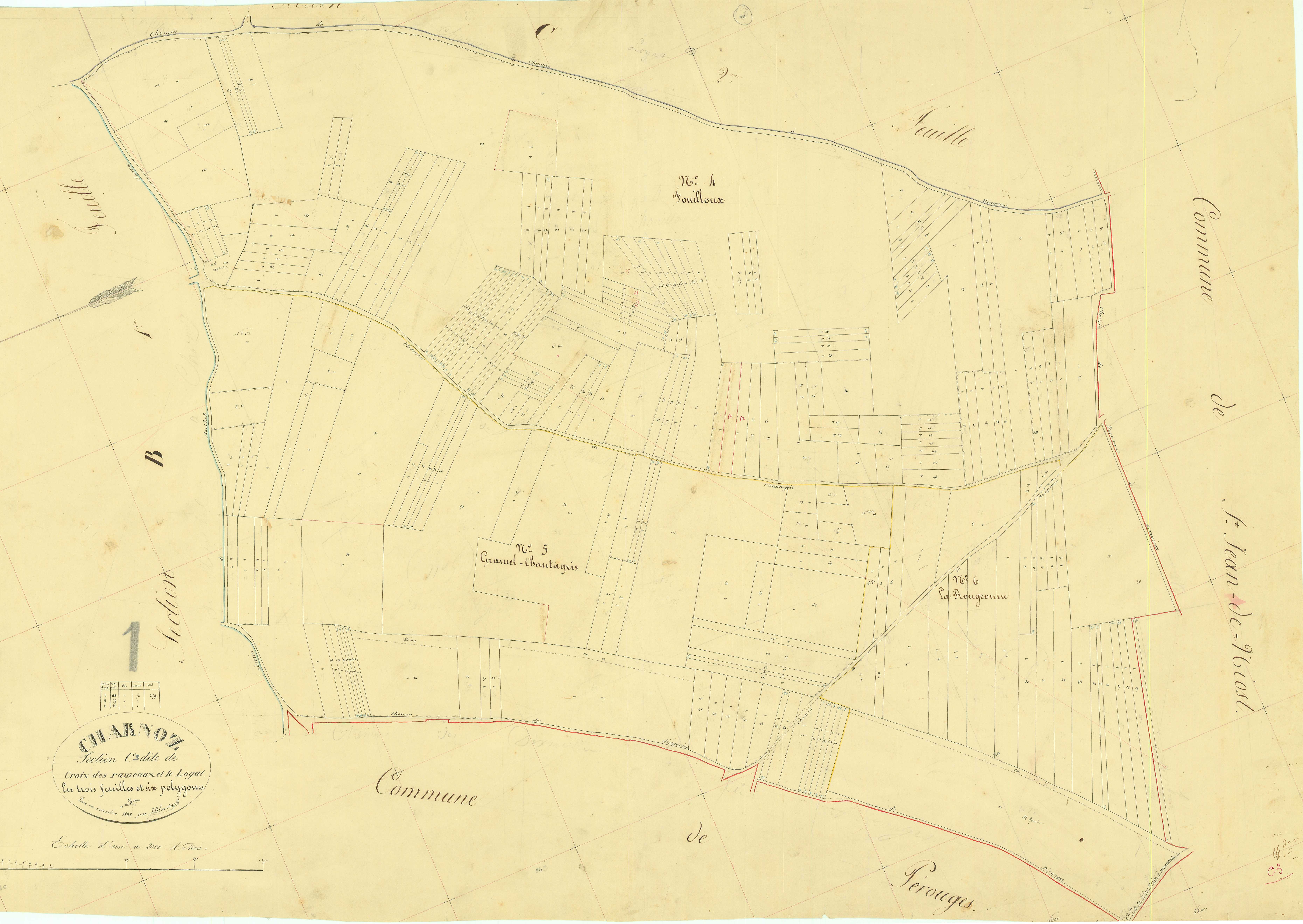 Charnoz-sur-Ain - 3 P 5072 - 3 P 5072 -  Feuille 3  (1838)