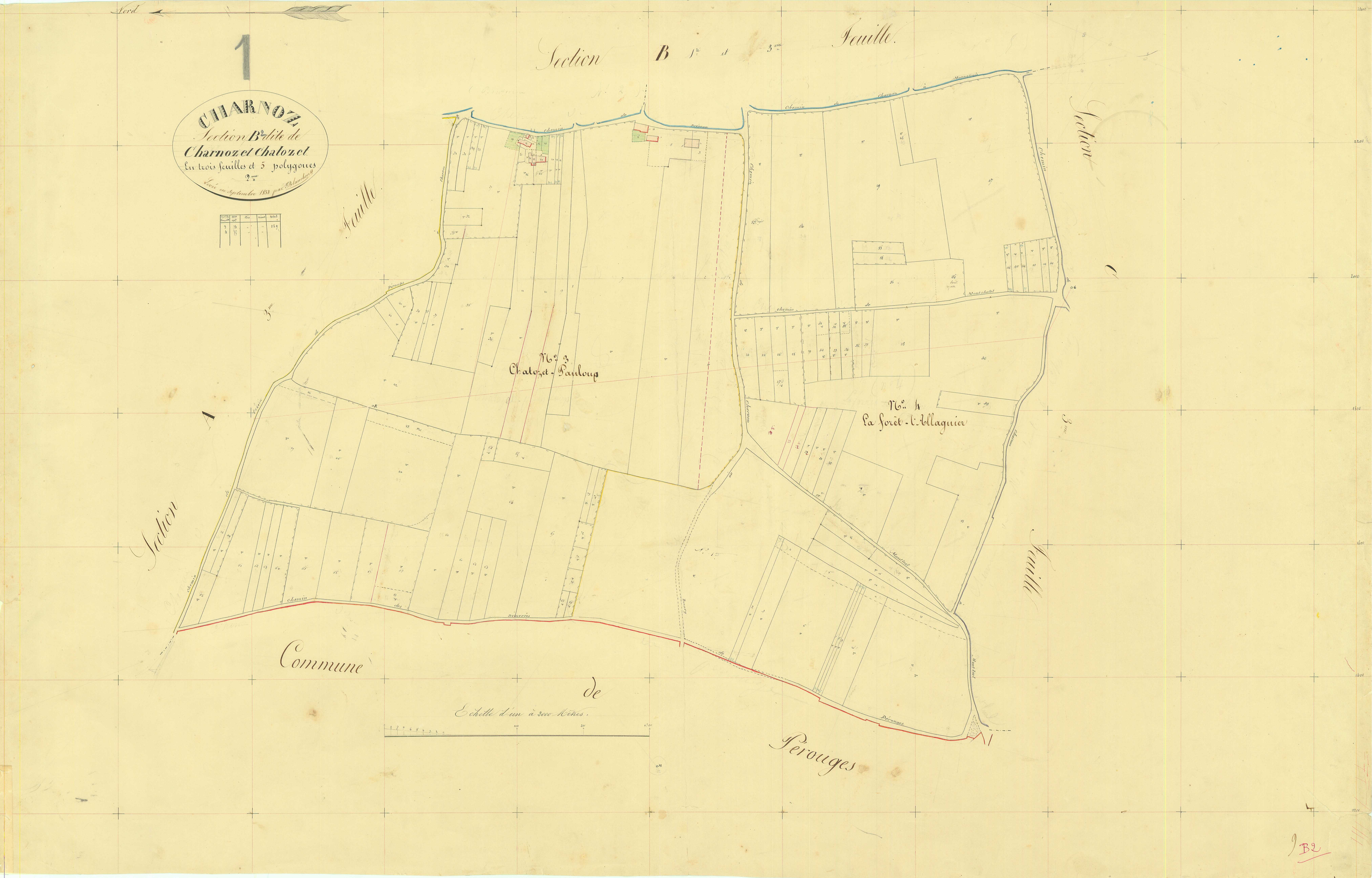 Charnoz-sur-Ain - 3 P 5068 - 3 P 5068 -  Feuille 2  (1838)