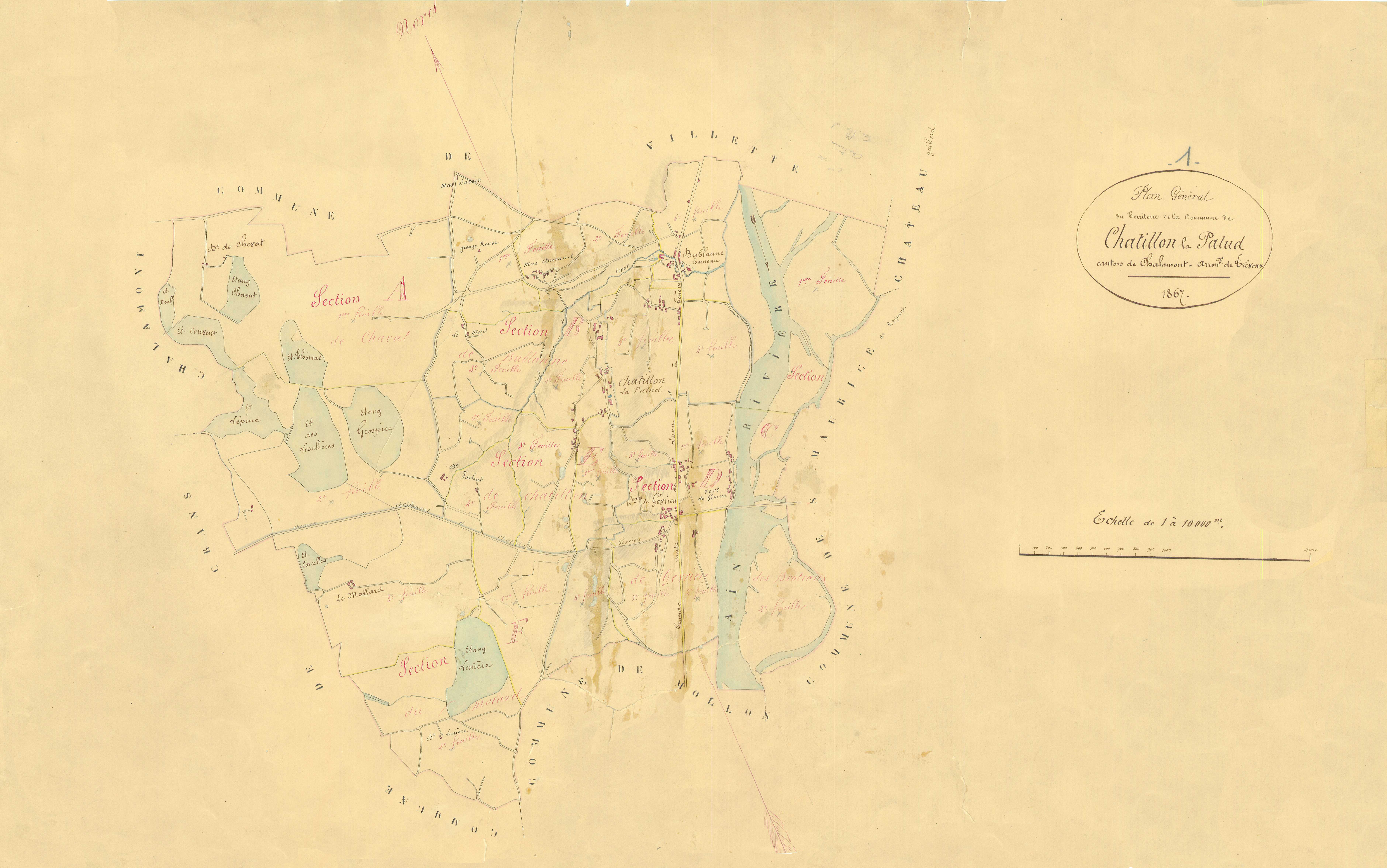 Châtillon-la-Palud - 3 P 5116 - 3 P 5116 -  Tableau d'assemblage  (1867)