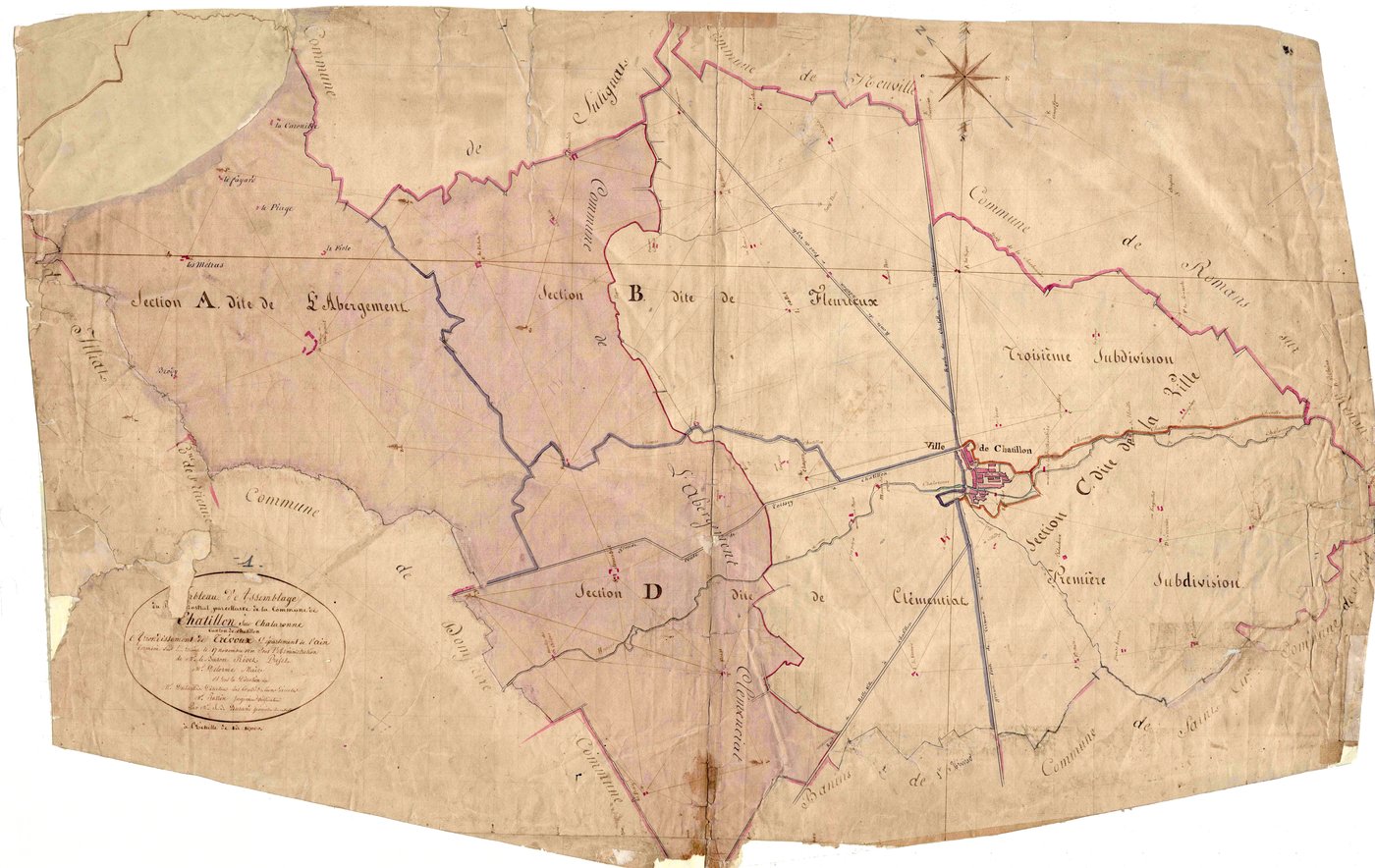 Châtillon-sur-Chalaronne - 3 P 5140 - 3 P 5140 -  Tableau d'assemblage  (1811-1857)