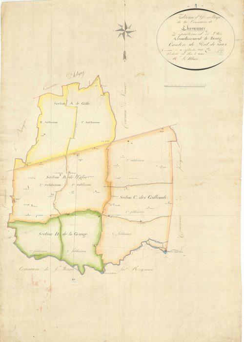 Chavannes-sur-Reyssouze - 3 P 5148 - 3 P 5148 -  Tableau d'assemblage  (1812)