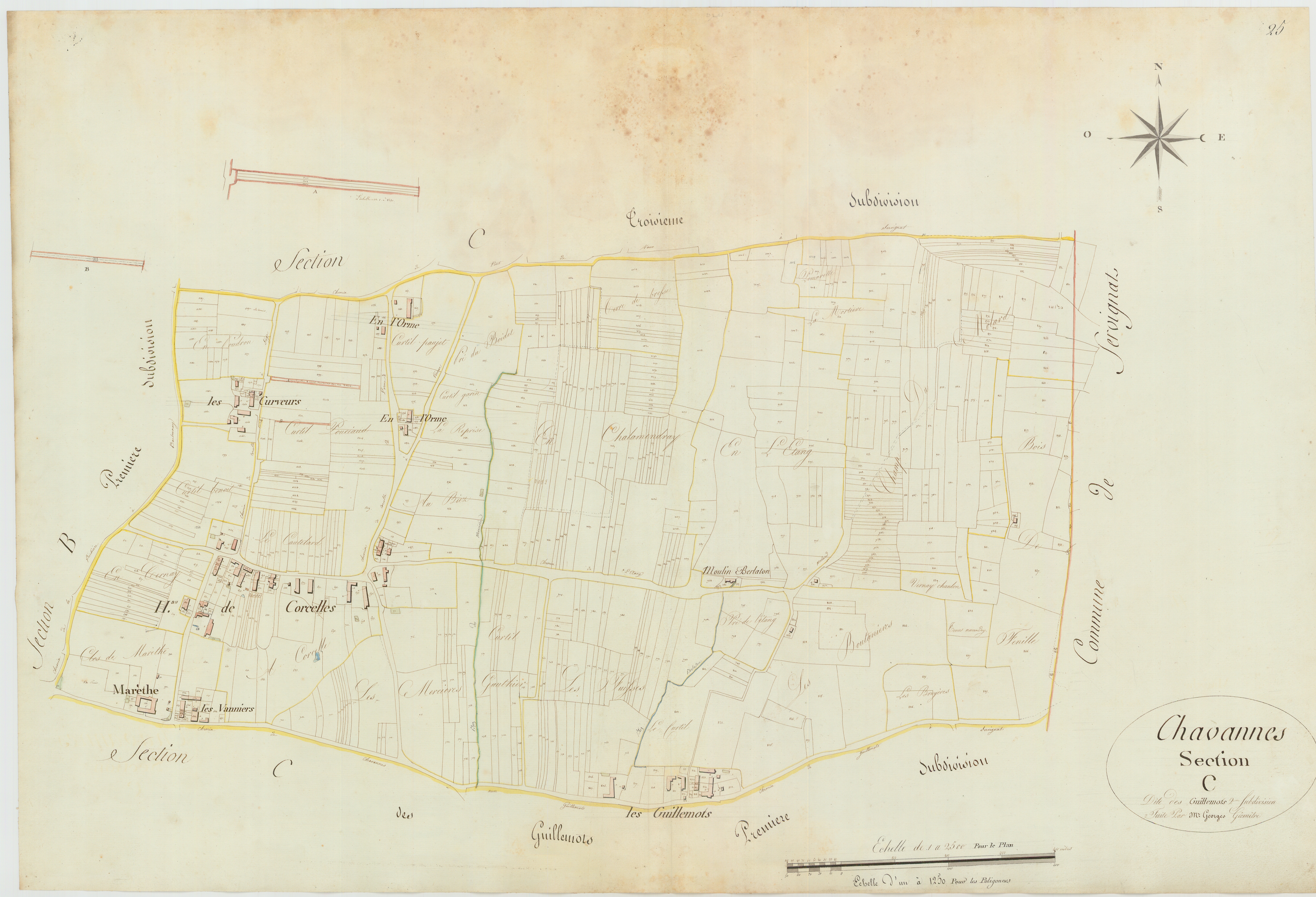 Chavannes-sur-Reyssouze - 3 P 10133-7 - 3 P 10133-7 -  Feuille 2  (1812)