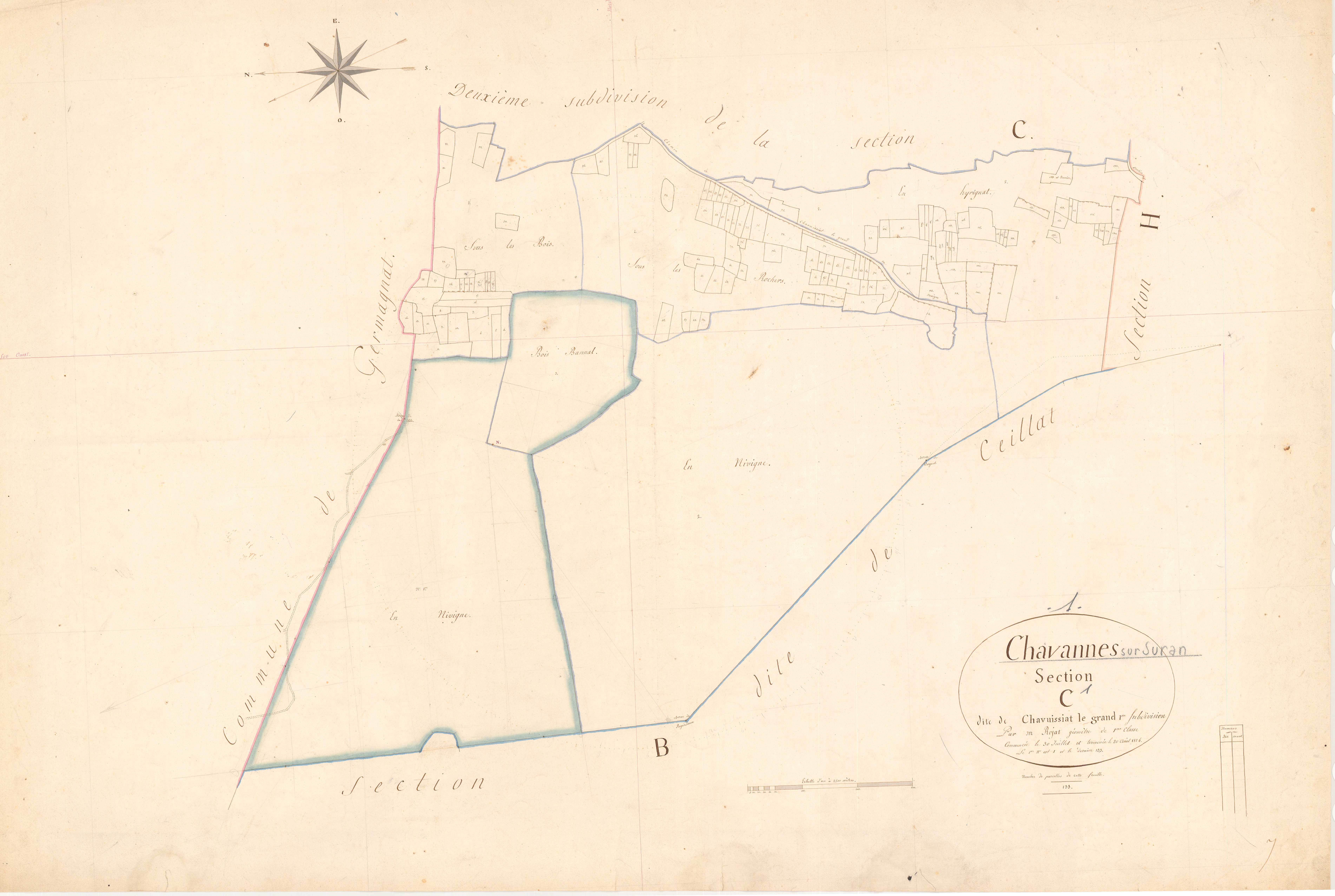 Chavannes-sur-Suran - 3 P 5164 - 3 P 5164 -  Feuille 1  (1827)