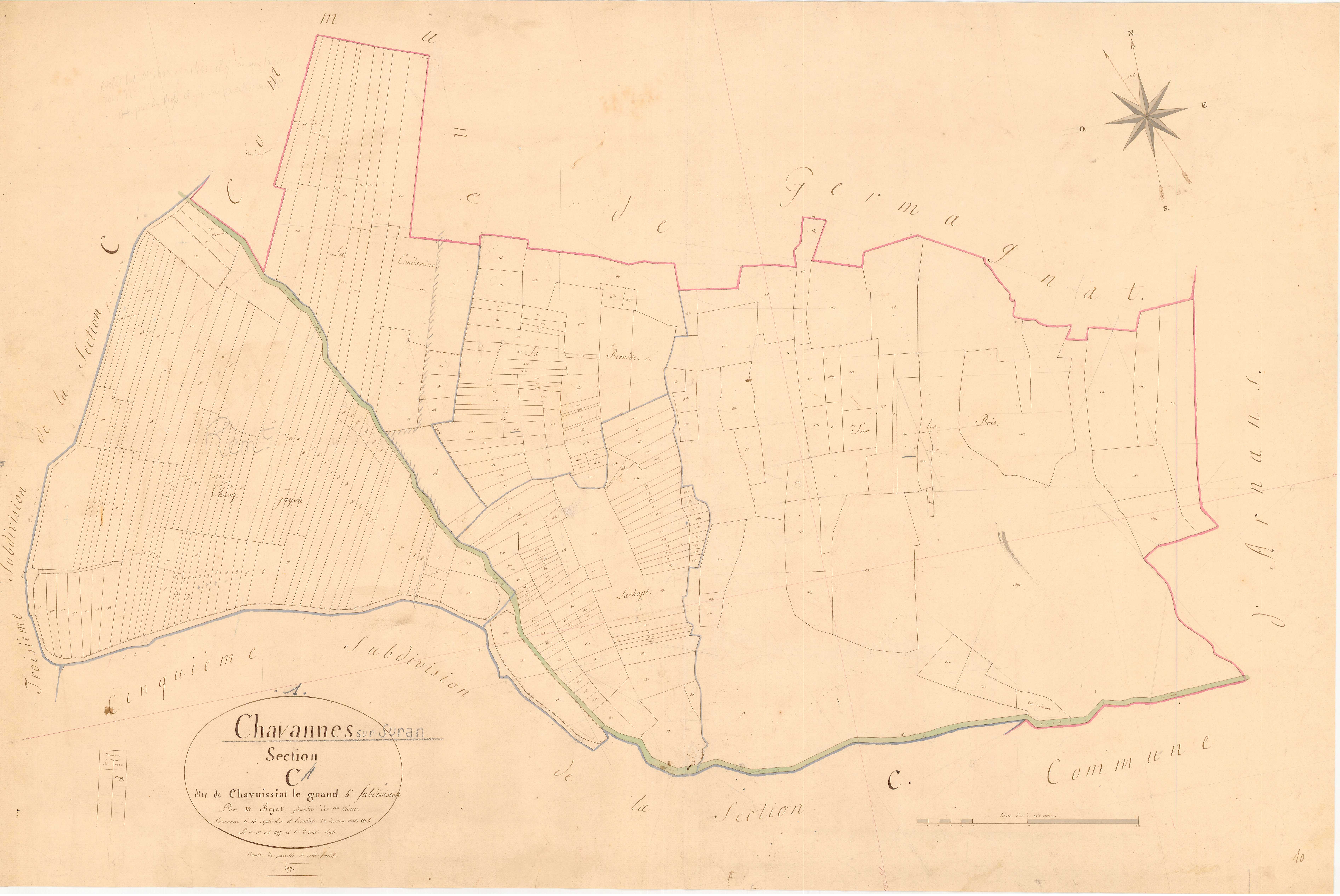 Chavannes-sur-Suran - 3 P 5167 - 3 P 5167 -  Feuille 4  (1827)