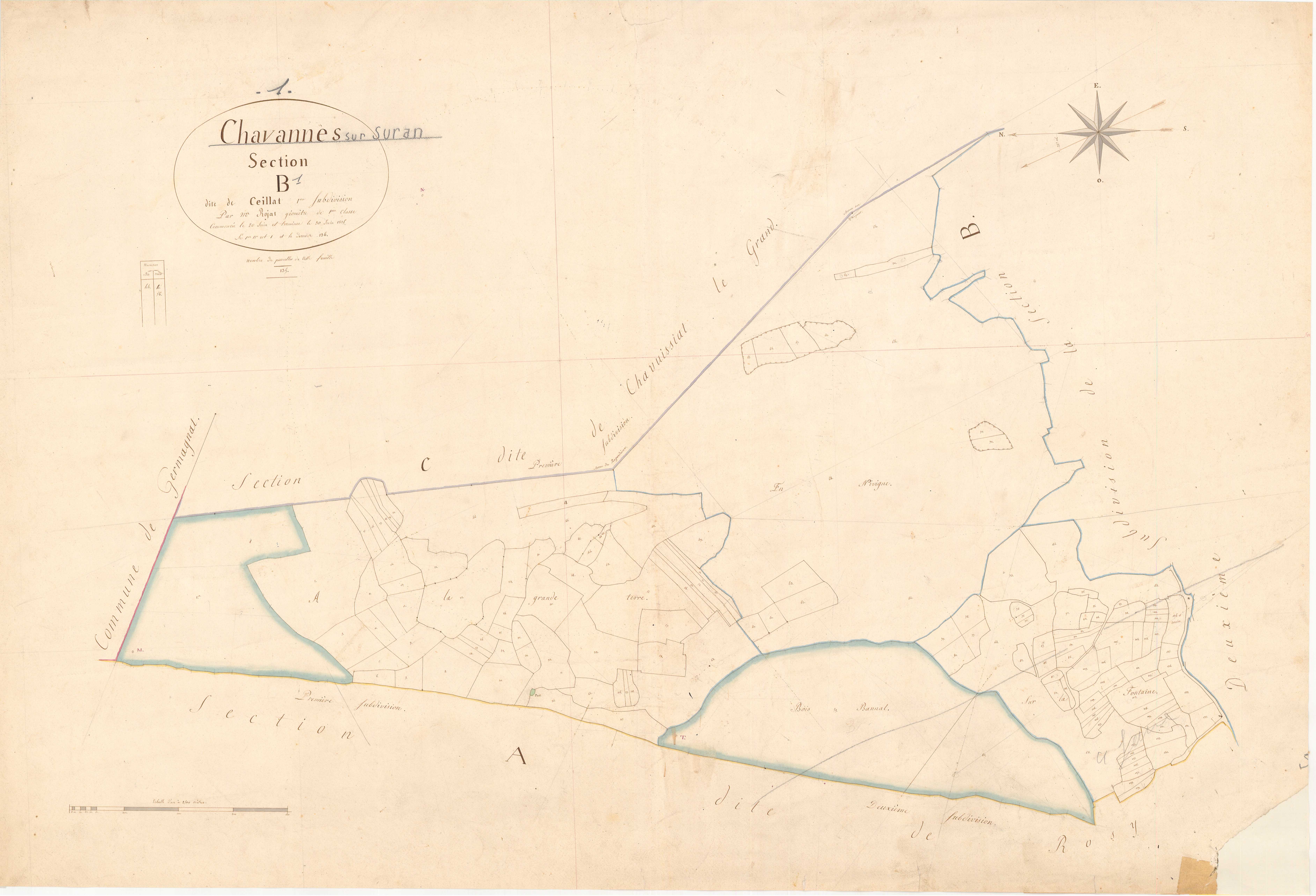 Chavannes-sur-Suran - 3 P 5162 - 3 P 5162 -  Feuille 1  (1827)