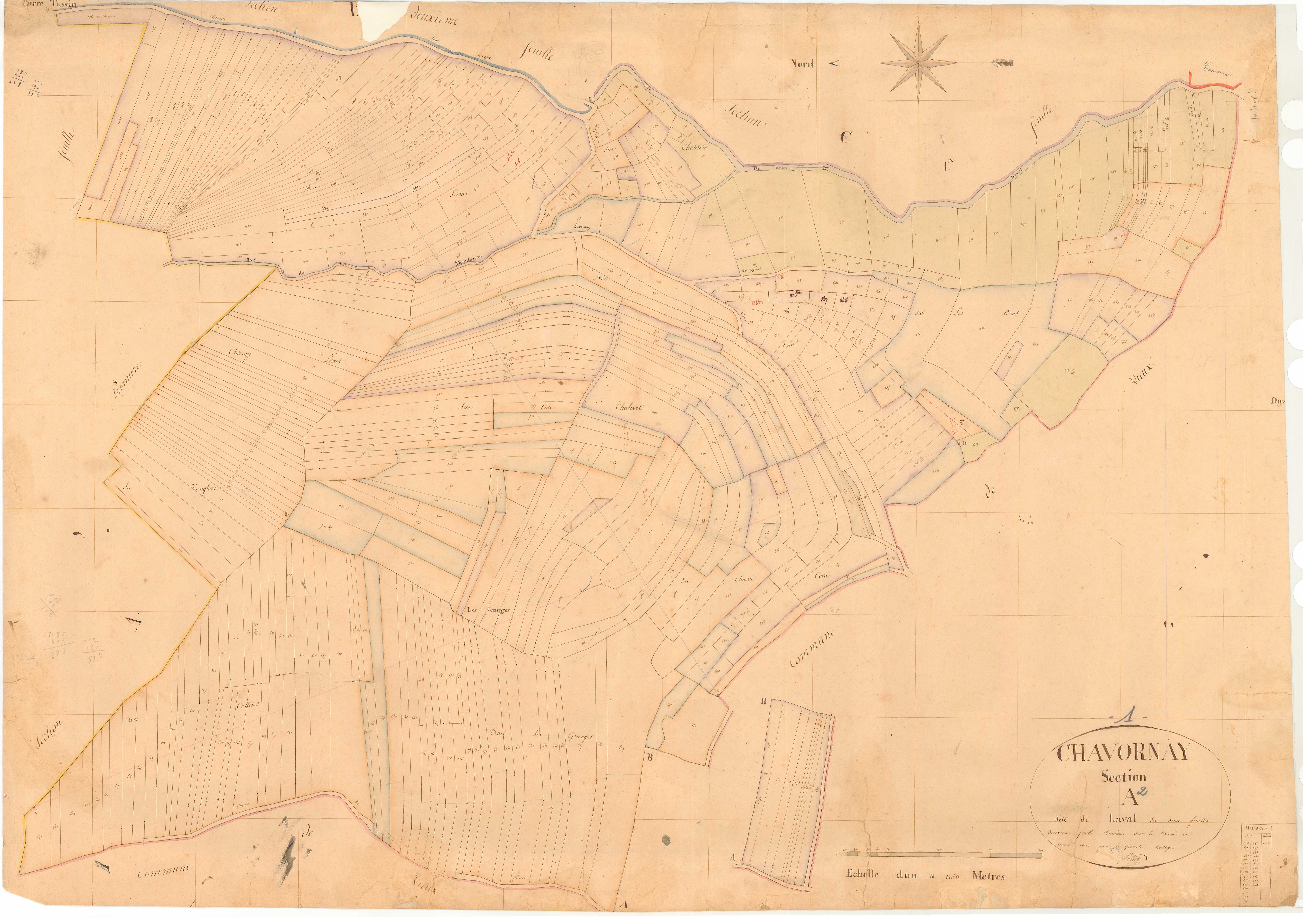 Chavornay - 3 P 5195 - 3 P 5195 -  Feuille 2  (1830)