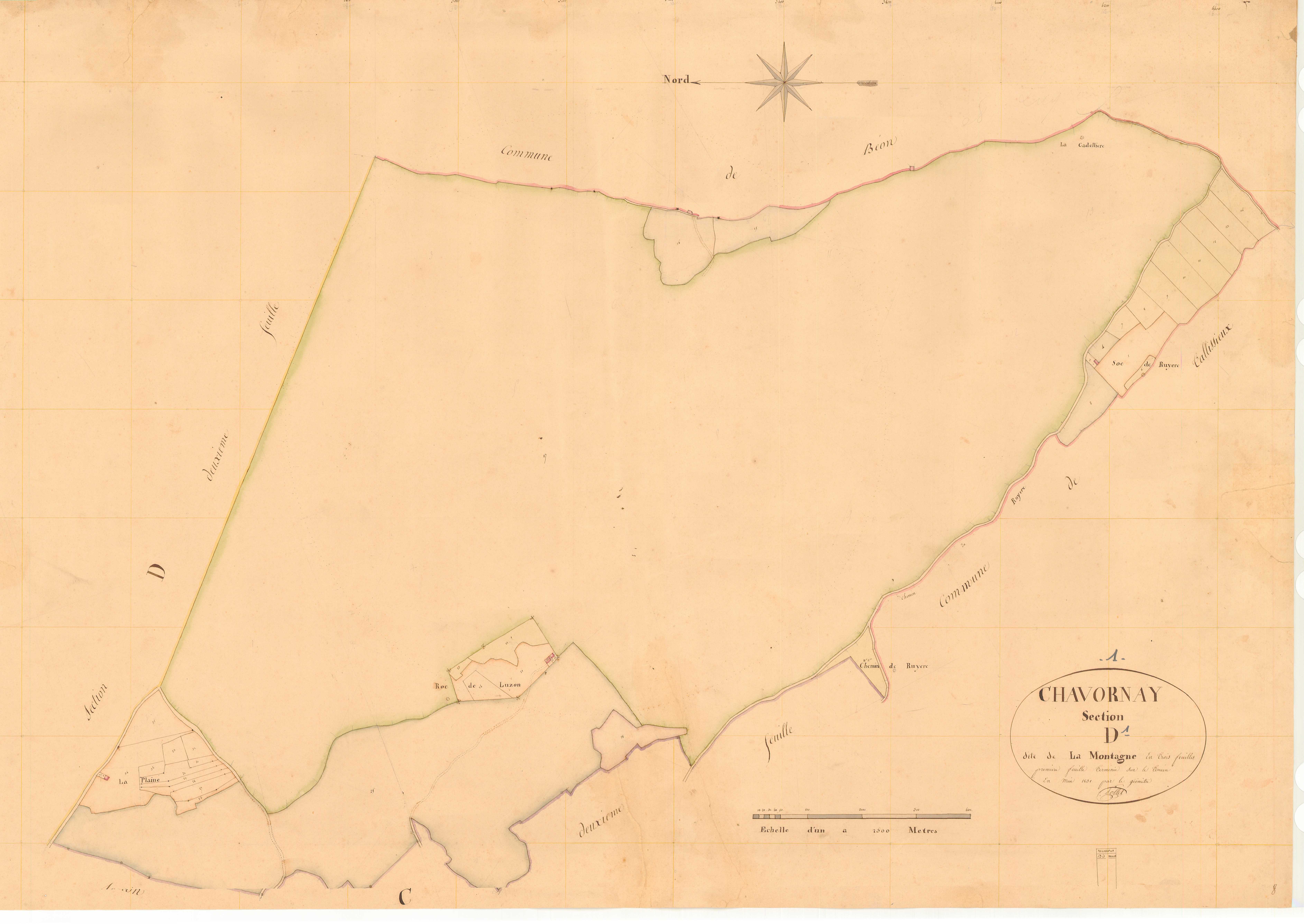 Chavornay - 3 P 5200 - 3 P 5200 -  Feuille 1  (1830)