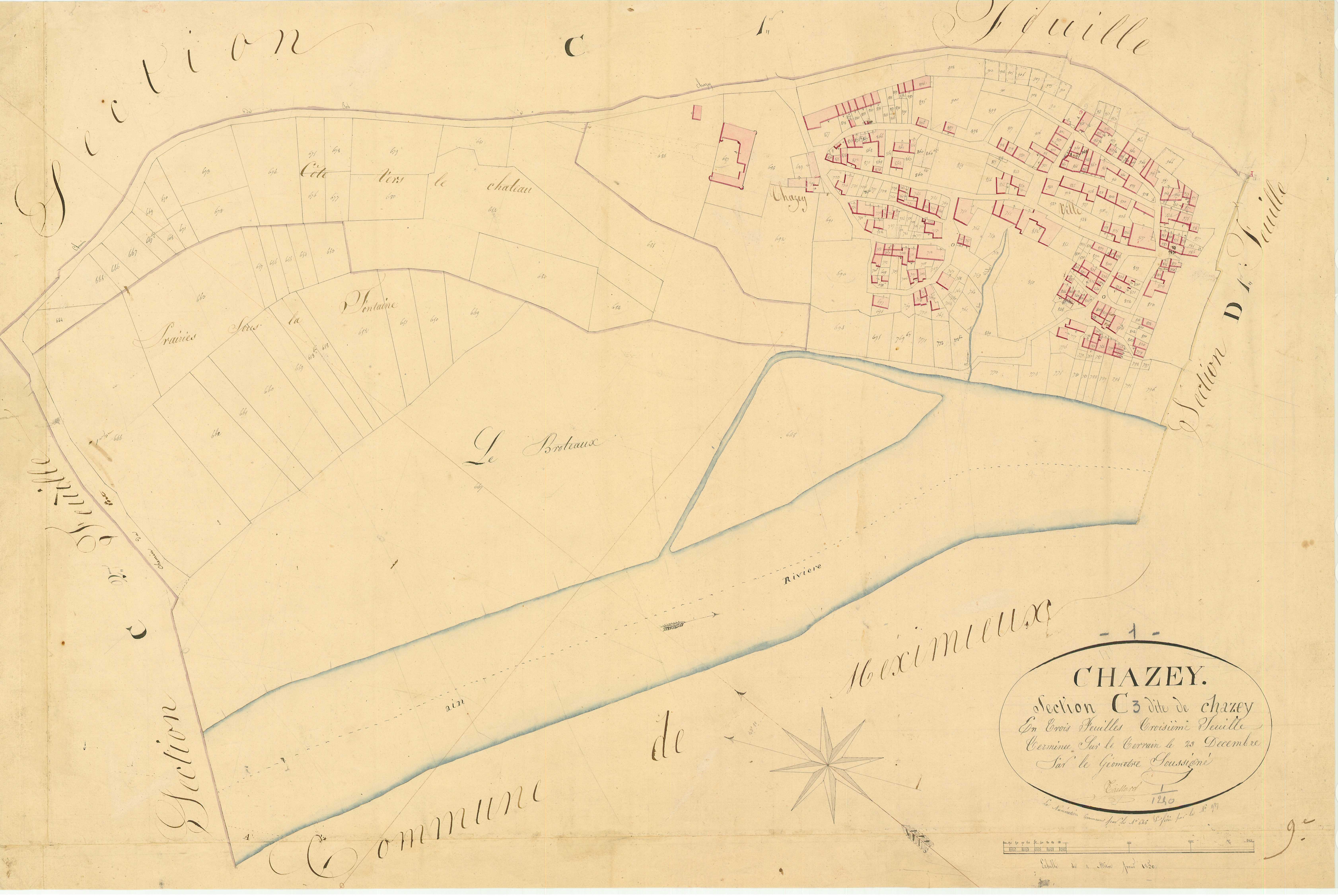 Chazey-sur-Ain - 3 P 5228 - 3 P 5228 -  Feuille 3  (1825)