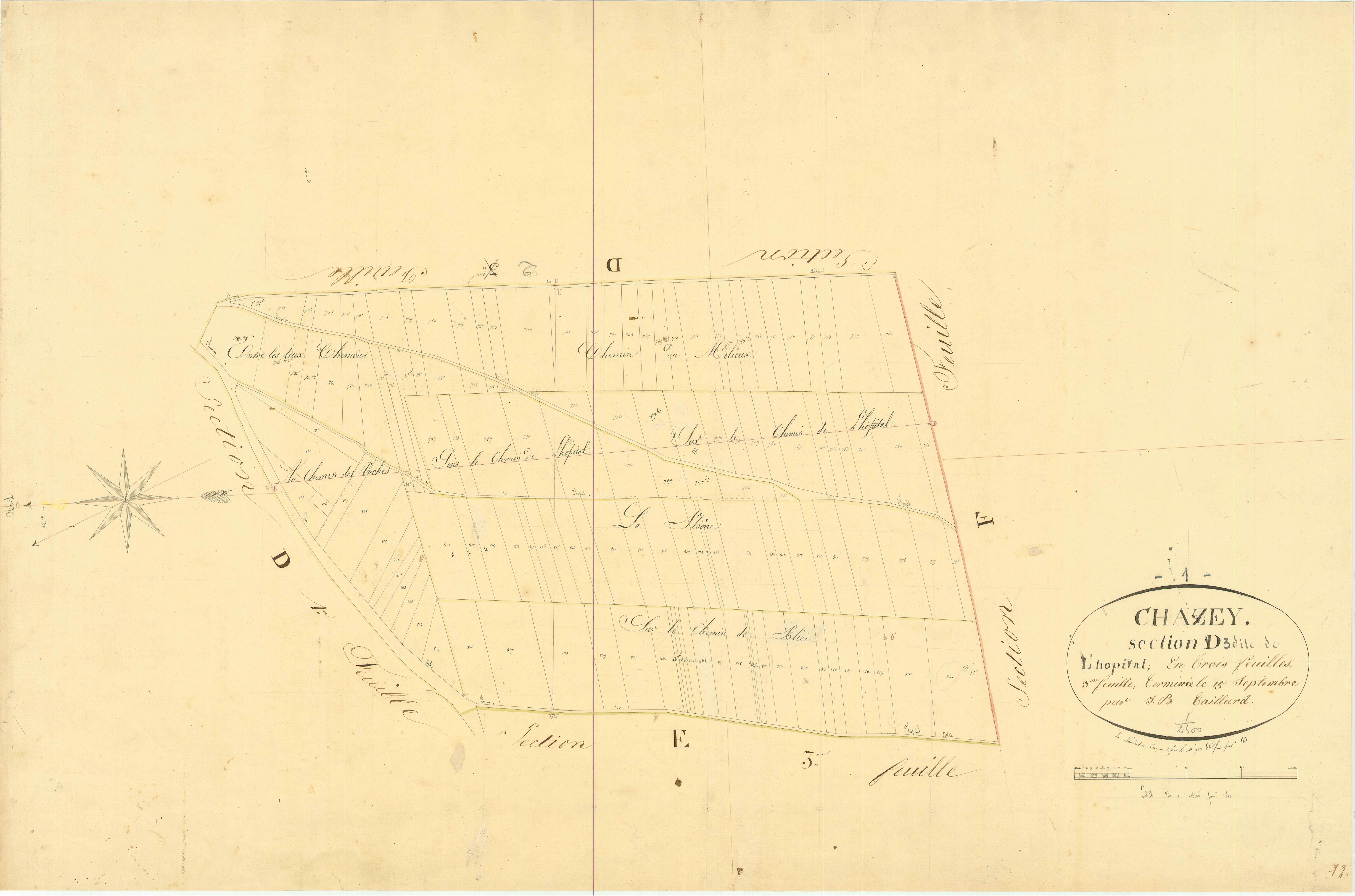 Chazey-sur-Ain - 3 P 5231 - 3 P 5231 -  Feuille 3  (1825)