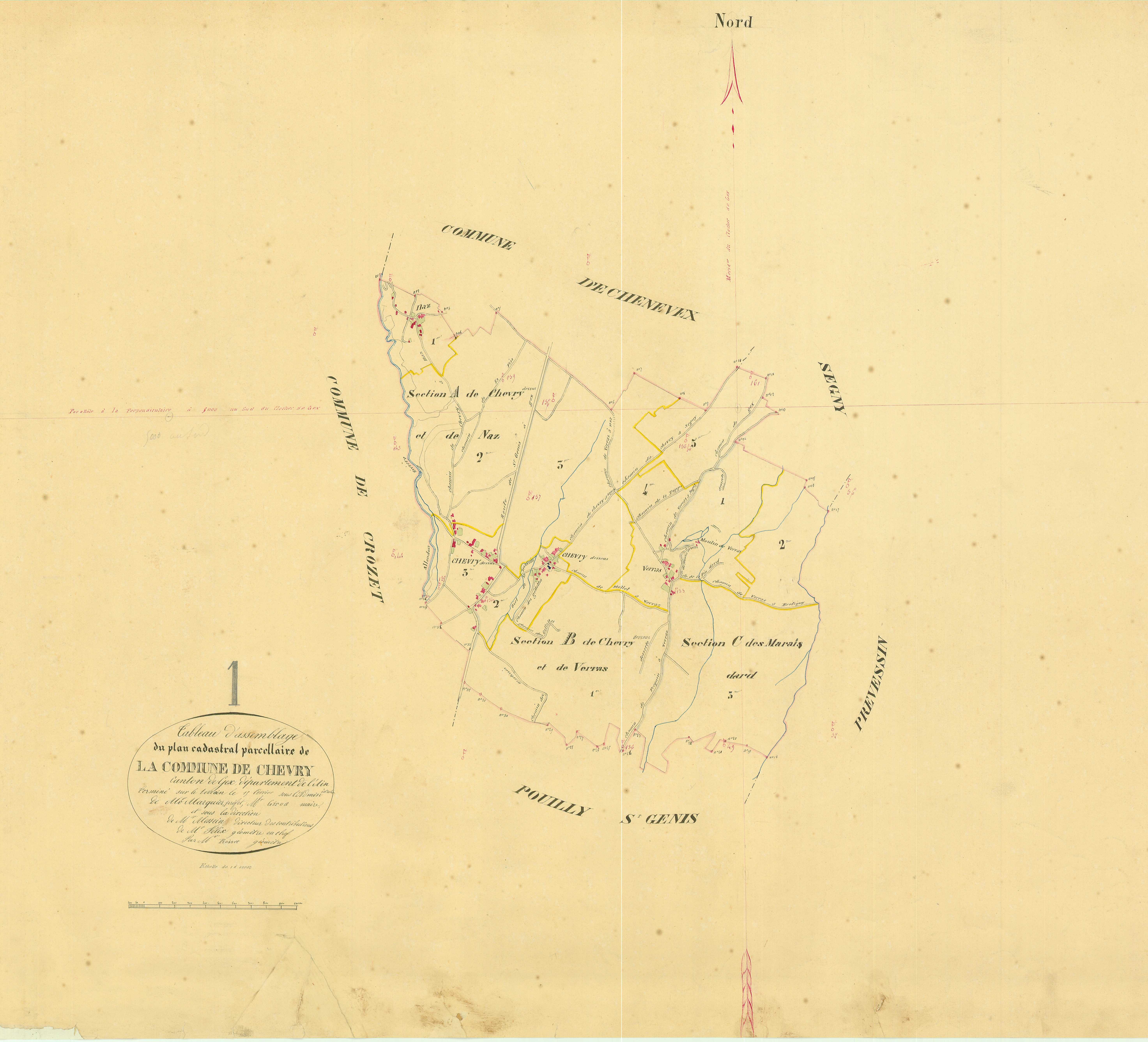 Chevry - 3 P 5263 - 3 P 5263 -  Tableau d'assemblage  (1845)