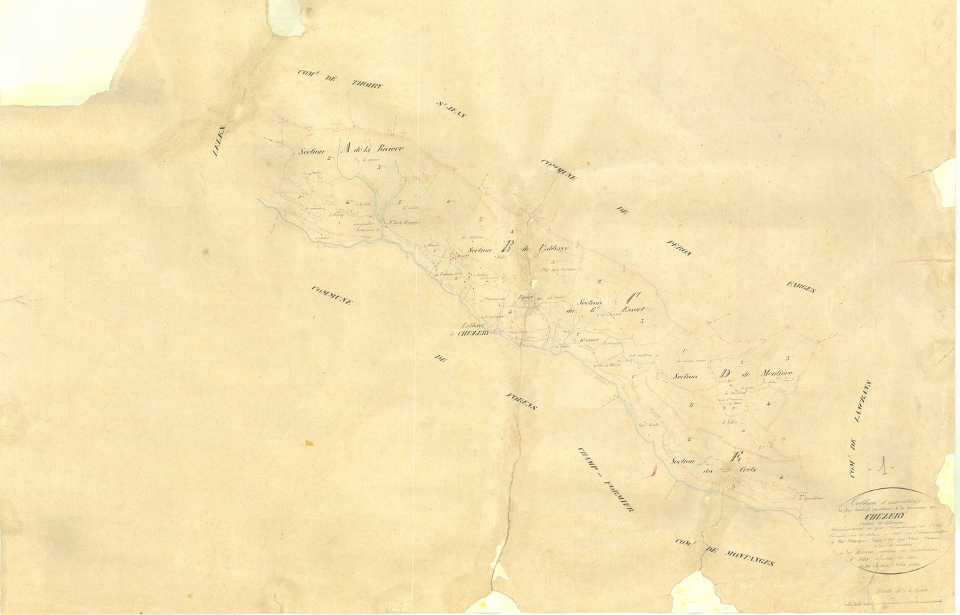 Chézery - 3 P 5275 - 3 P 5275 -  Tableau d'assemblage  (1846)