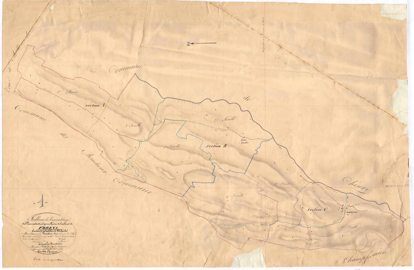 Forens - 3 P 6191 - 3 P 6191 -  Tableau d'assemblage  (1833)
