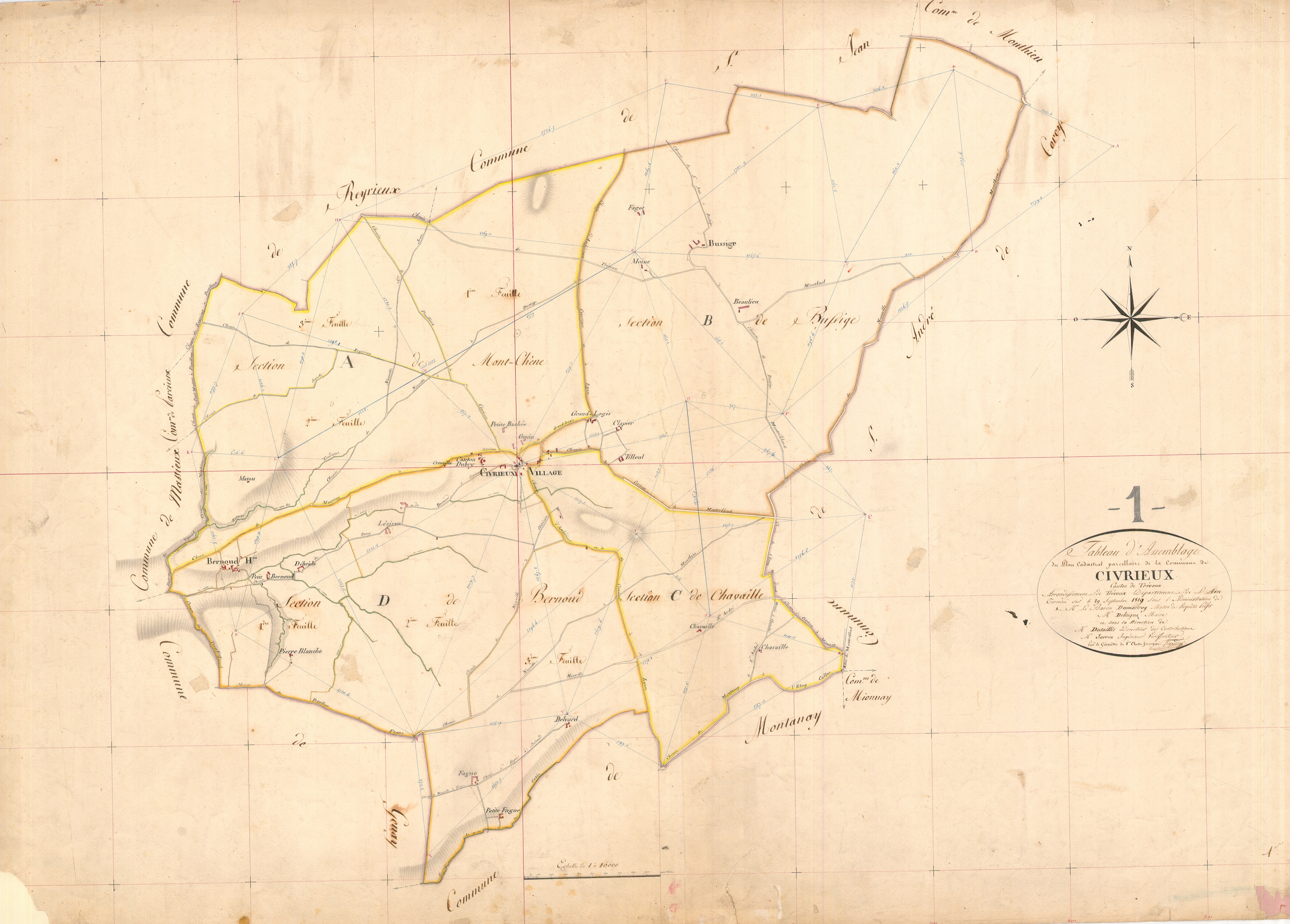 Civrieux - 3 P 5305 - 3 P 5305 -  Tableau d'assemblage  (1819)