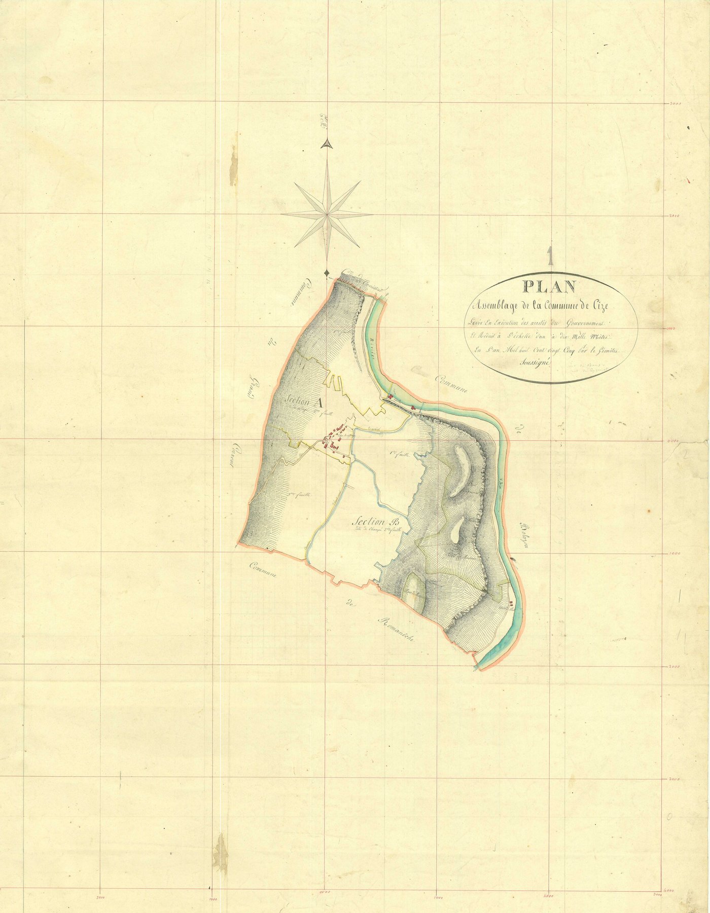 Cize - 3 P 5314 - 3 P 5314 -  Tableau d'assemblage  (1825)