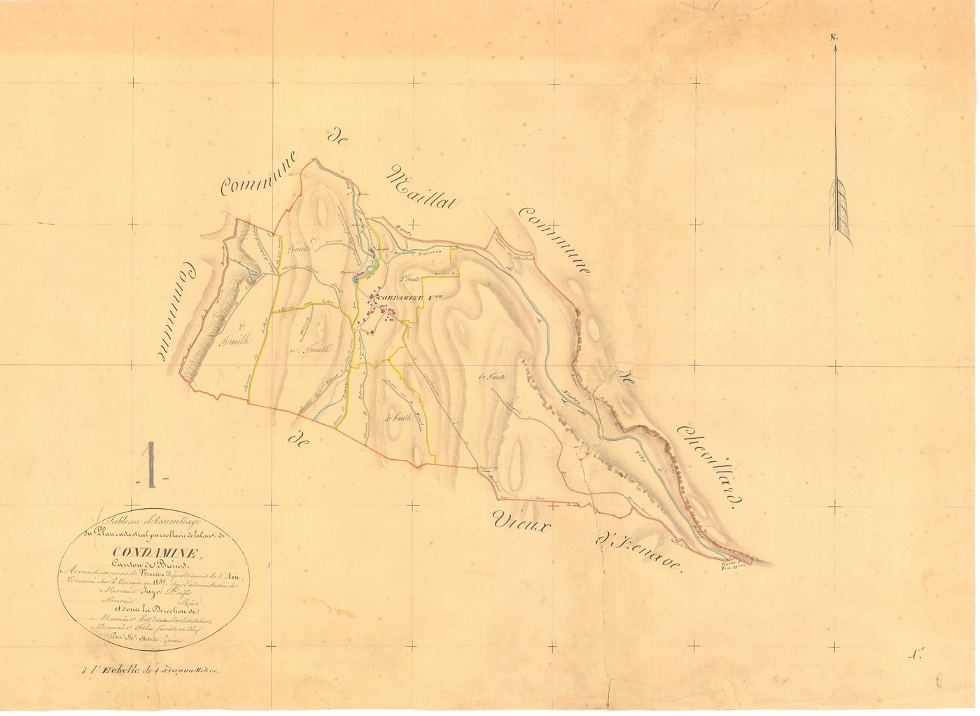 Condamine-la-Doye - 3 P 5398 - 3 P 5398 -  Tableau d'assemblage  (1837)