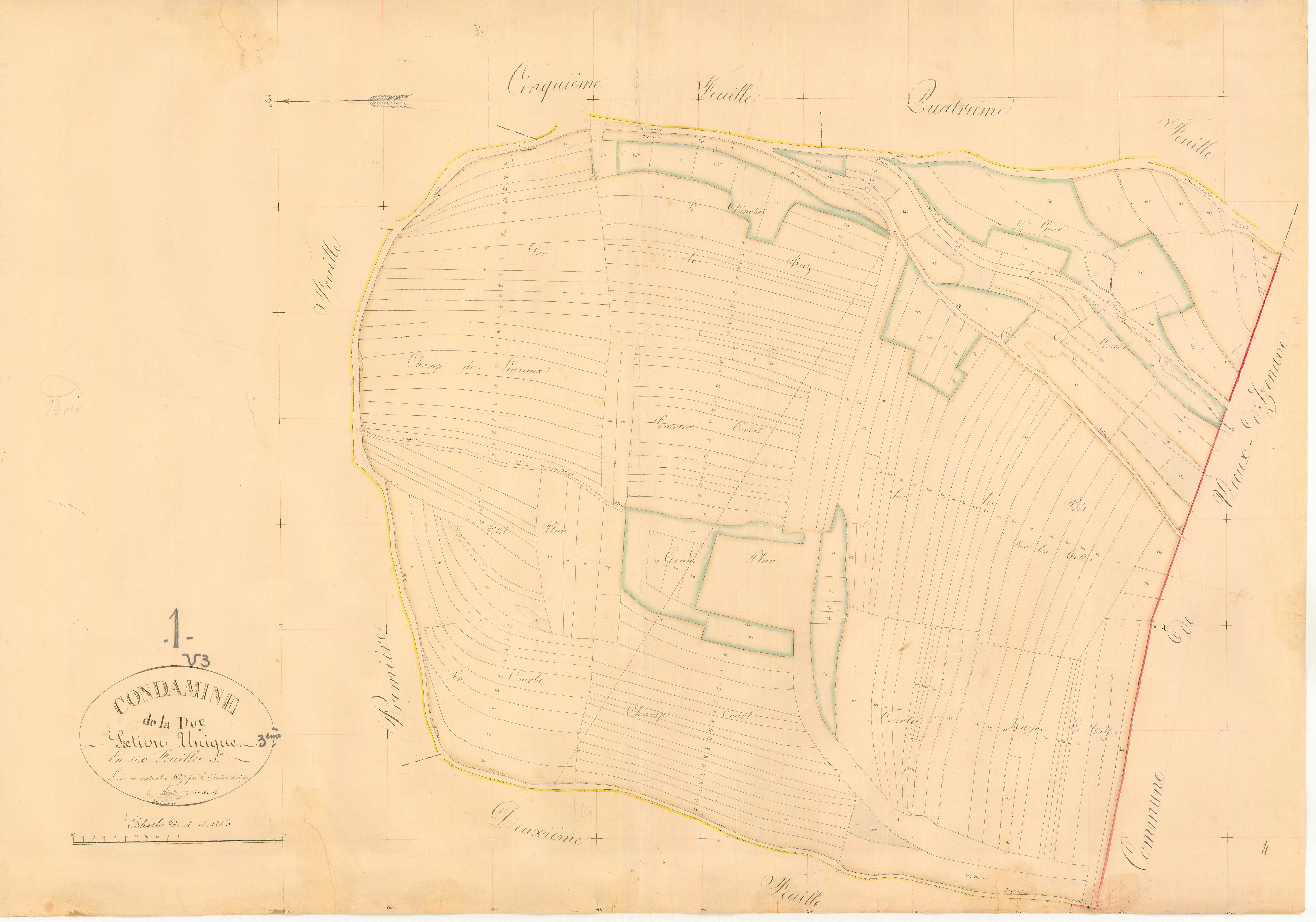 Condamine-la-Doye - 3 P 5401 - 3 P 5401 -  Feuille 3  (1837)