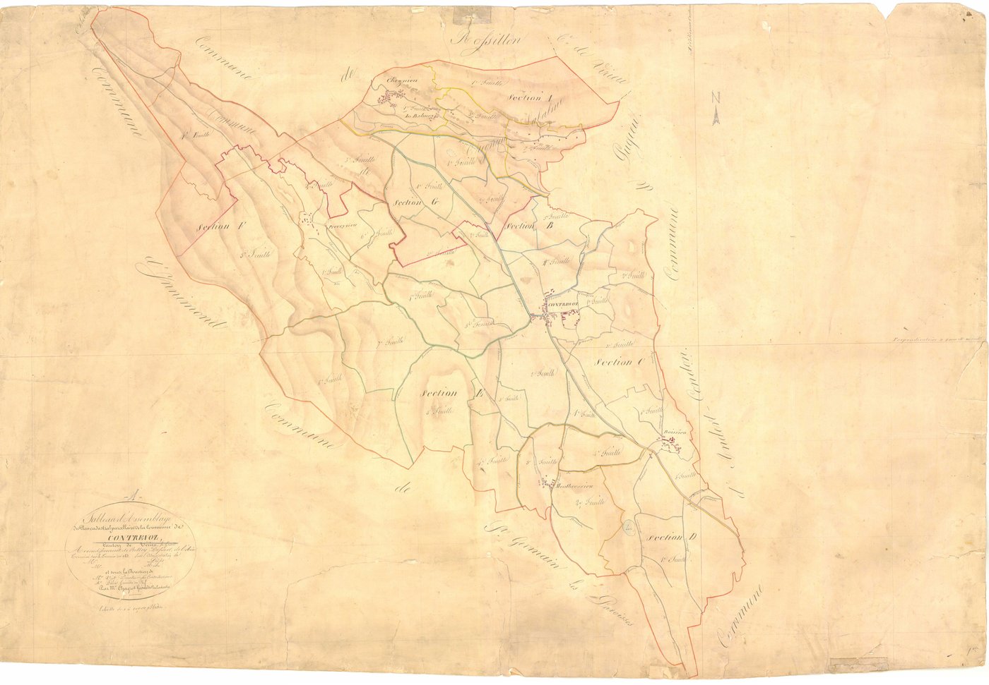 Contrevoz - 3 P 5415 - 3 P 5415 -  Tableau d'assemblage  (1833-1855)