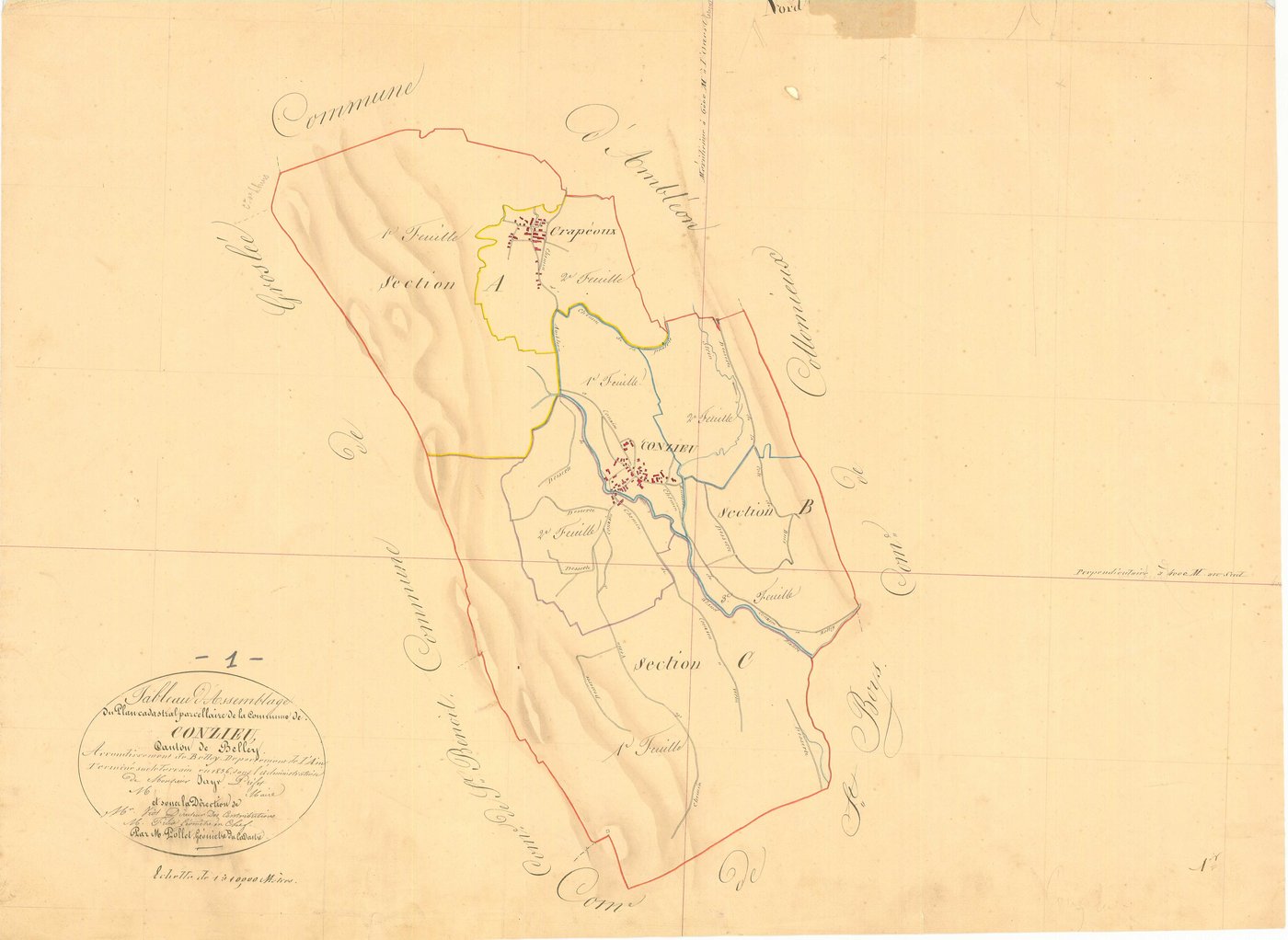 Conzieu - 3 P 5452 - 3 P 5452 -  Tableau d'assemblage  (1836)