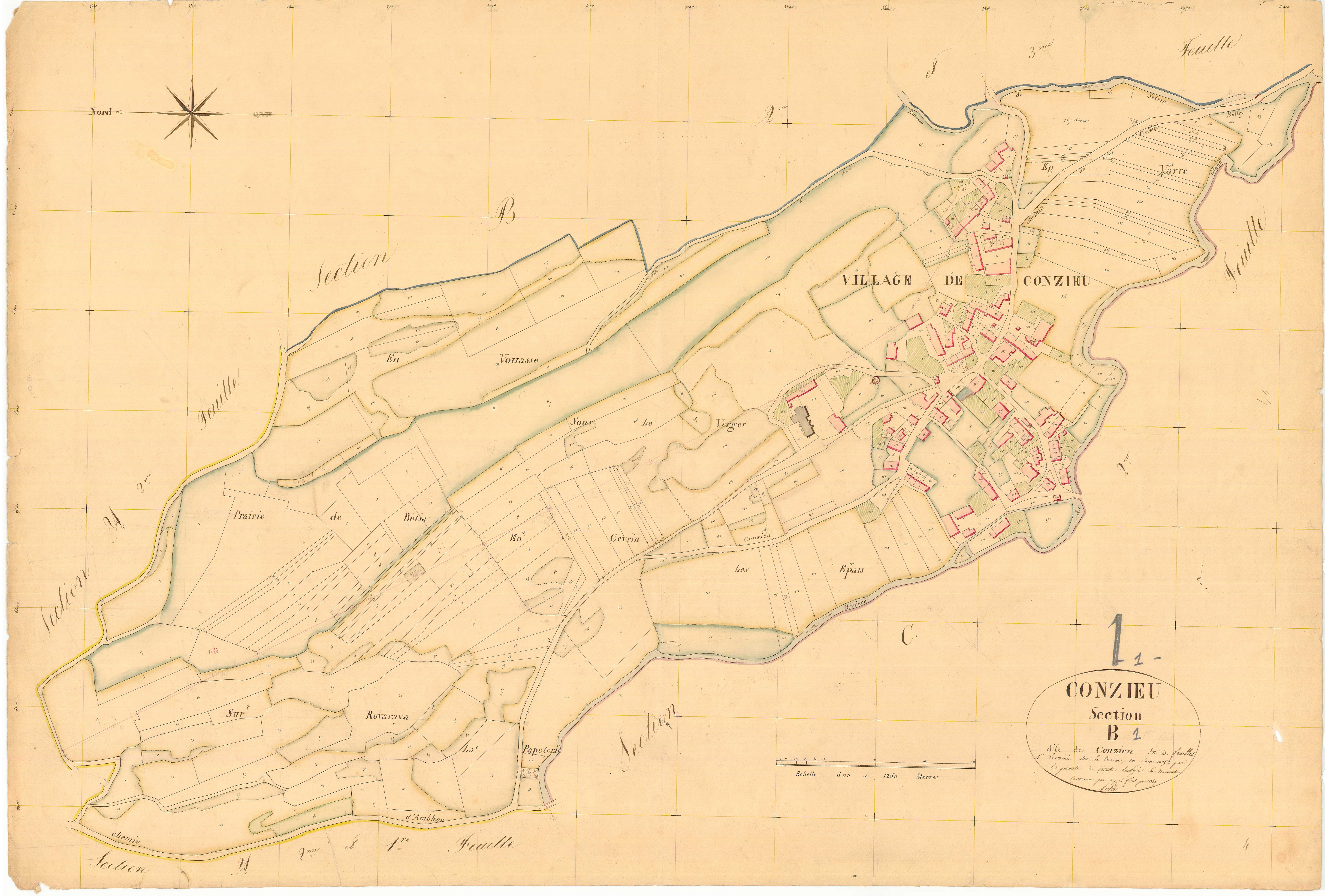 Conzieu - 3 P 5455 - 3 P 5455 -  Feuille 1  (1836)