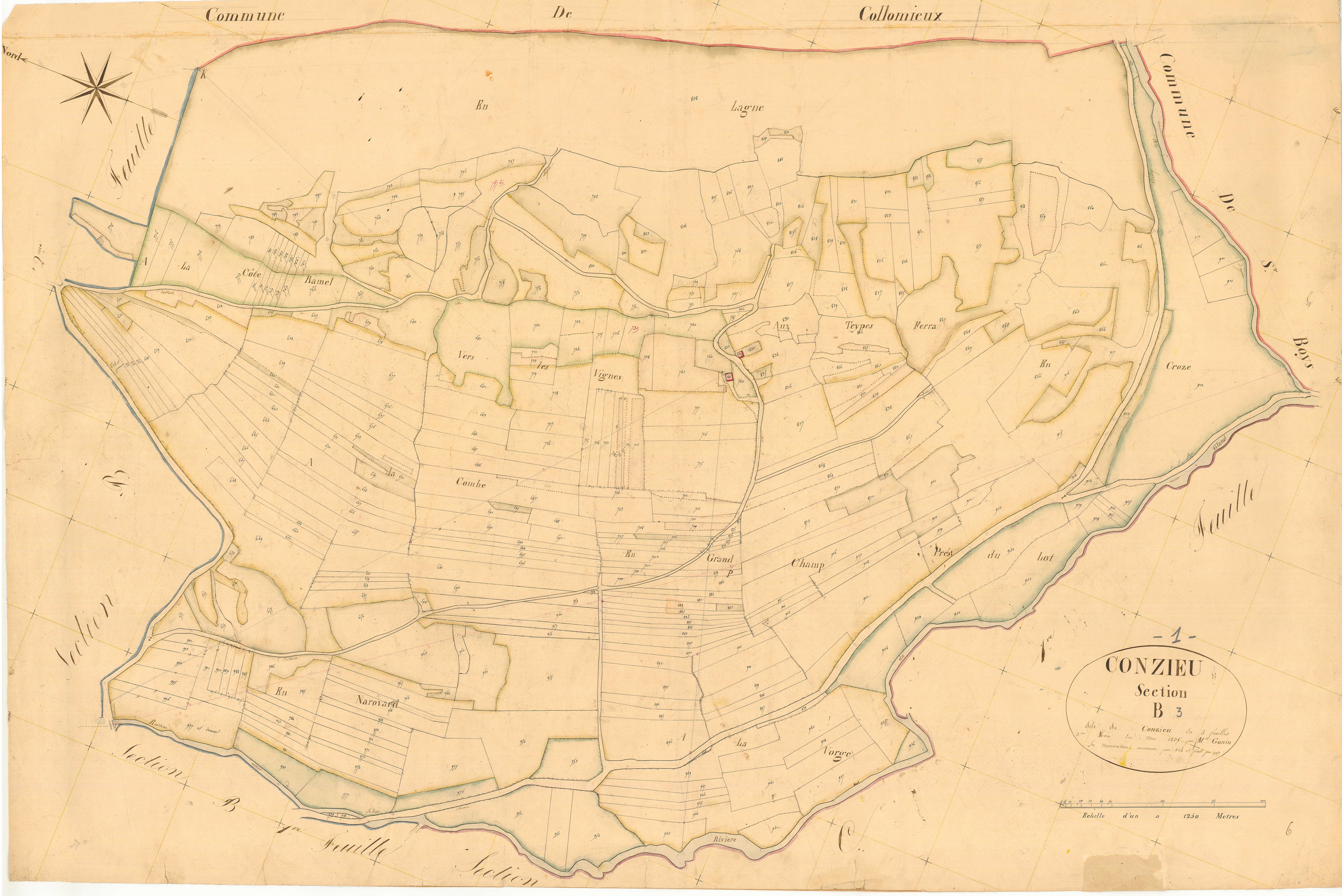 Conzieu - 3 P 5457 - 3 P 5457 -  Feuille 3  (1836)