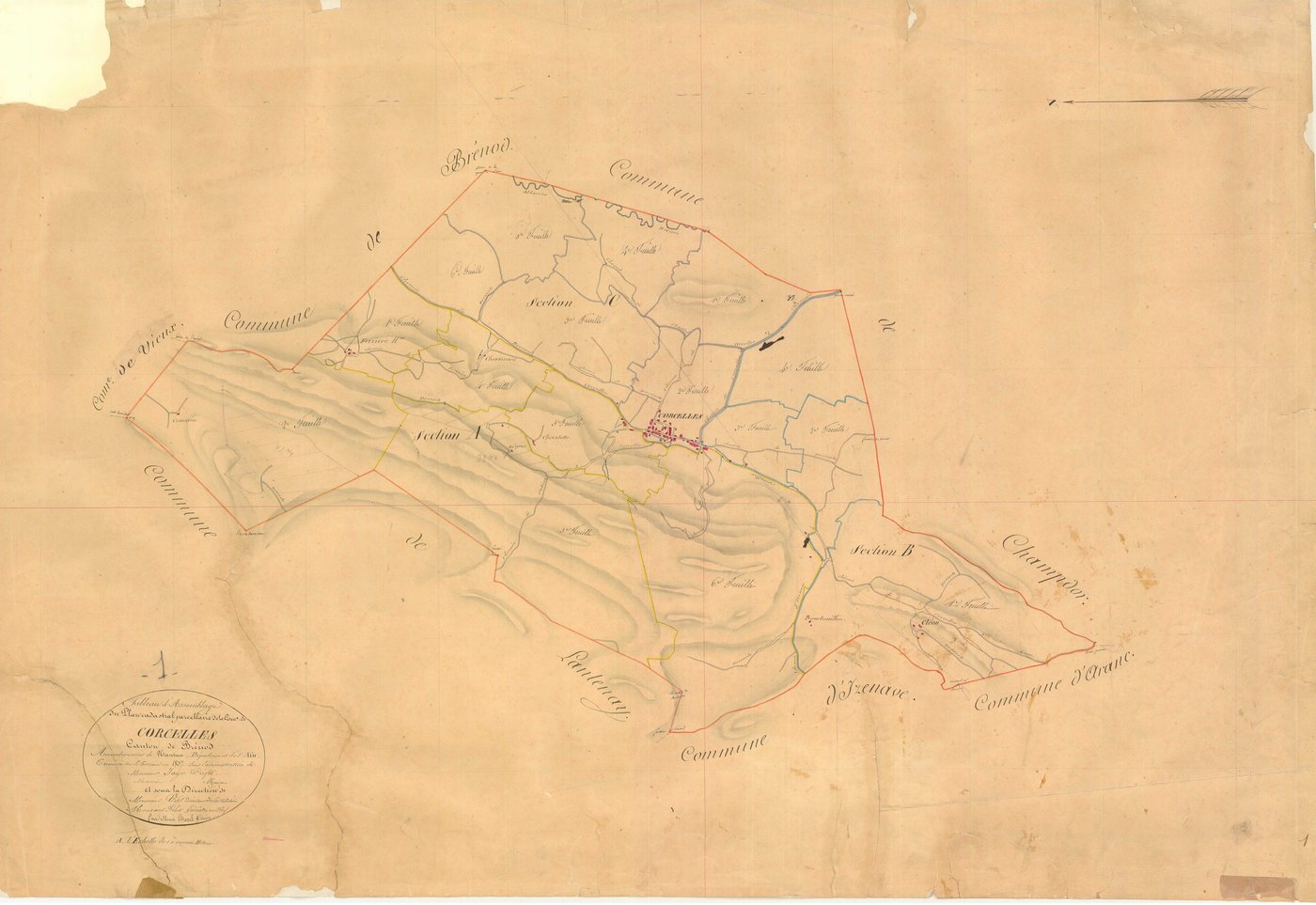 Corcelles - 3 P 5485 - 3 P 5485 -  Tableau d'assemblage  (1837)