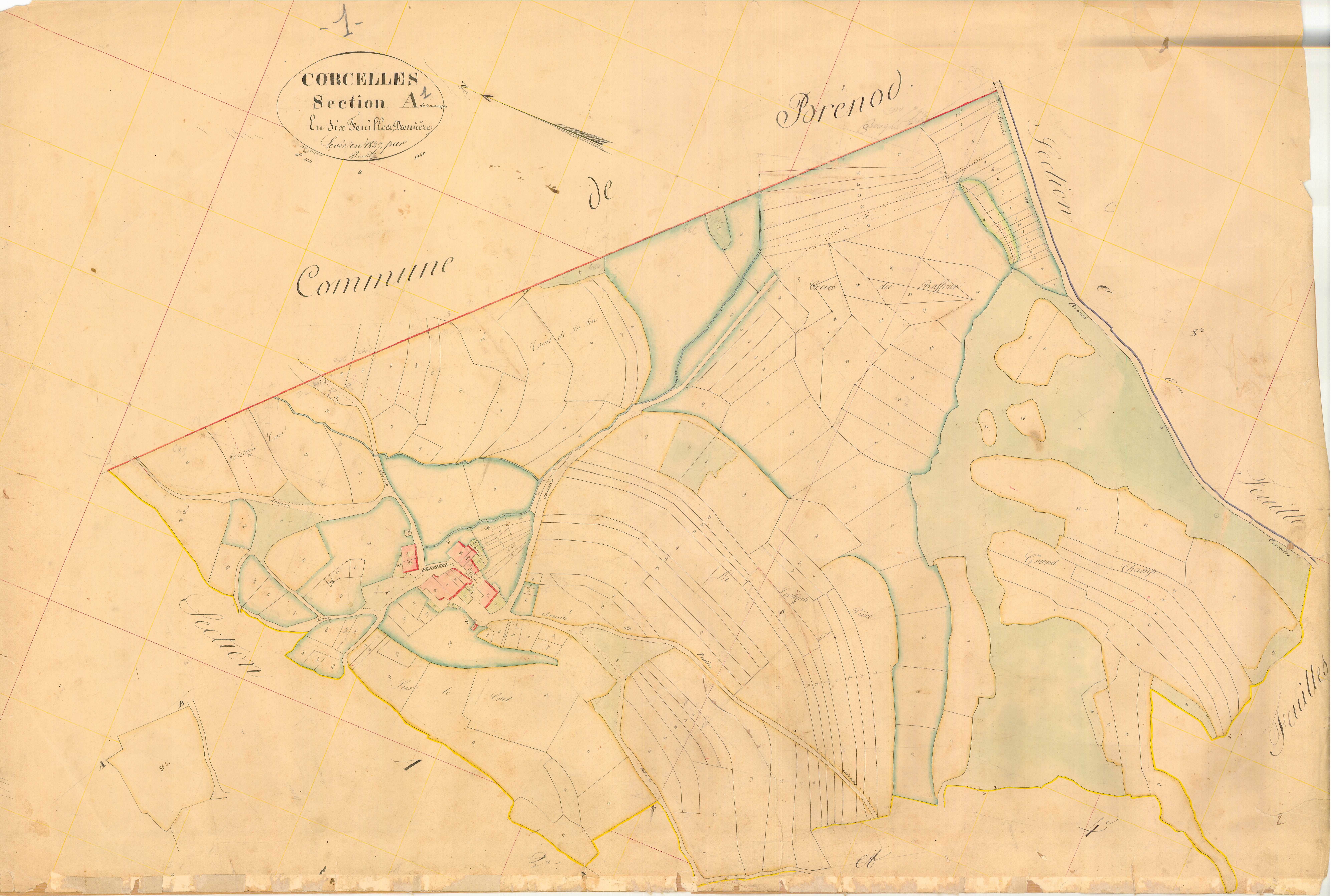 Corcelles - 3 P 5486 - 3 P 5486 -  Feuille 1  (1837)
