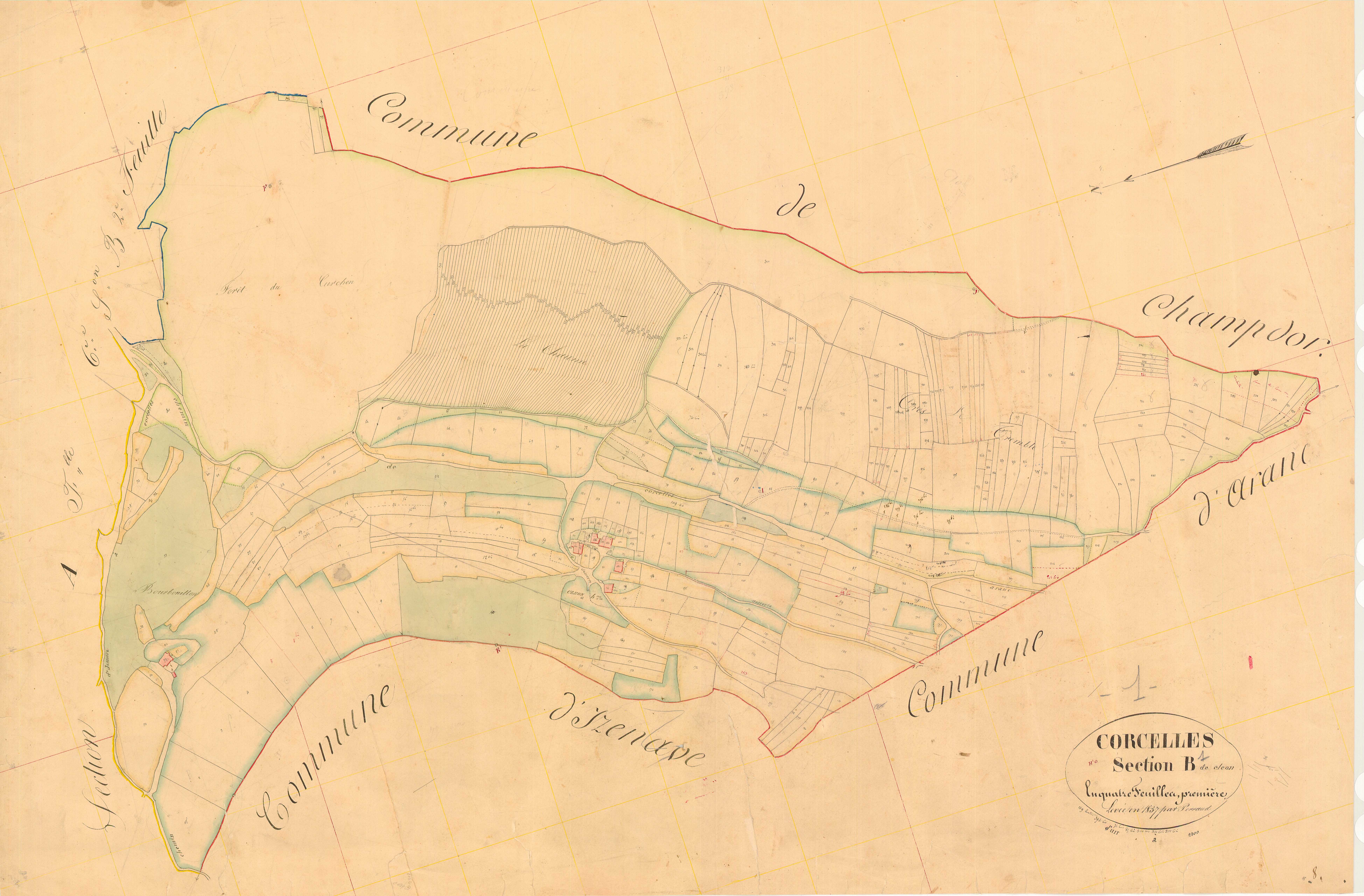 Corcelles - 3 P 5492 - 3 P 5492 -  Feuille 1  (1837)