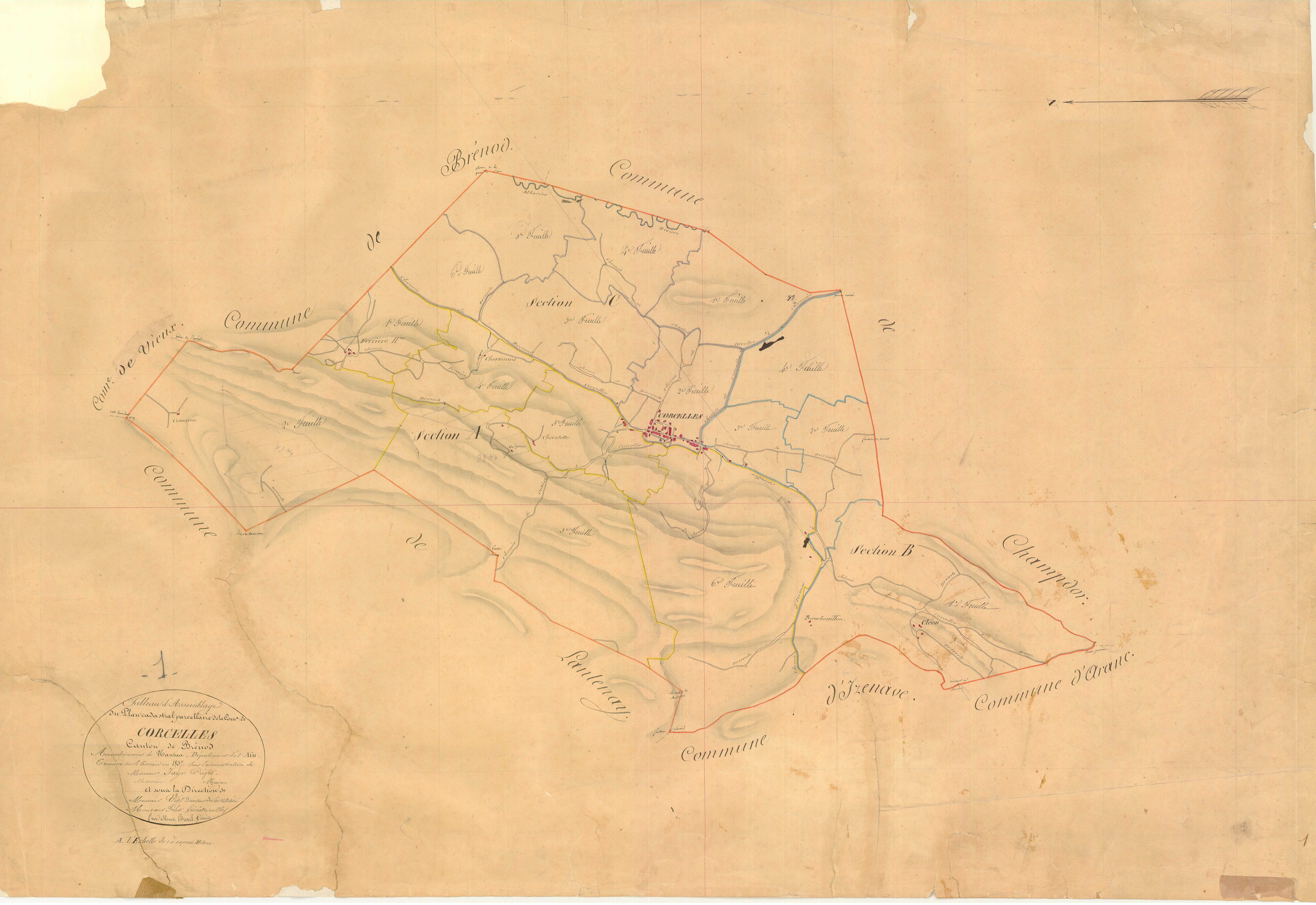 Corcelles - 3 P 5485 - 3 P 5485 -  Tableau d'assemblage  (1837)