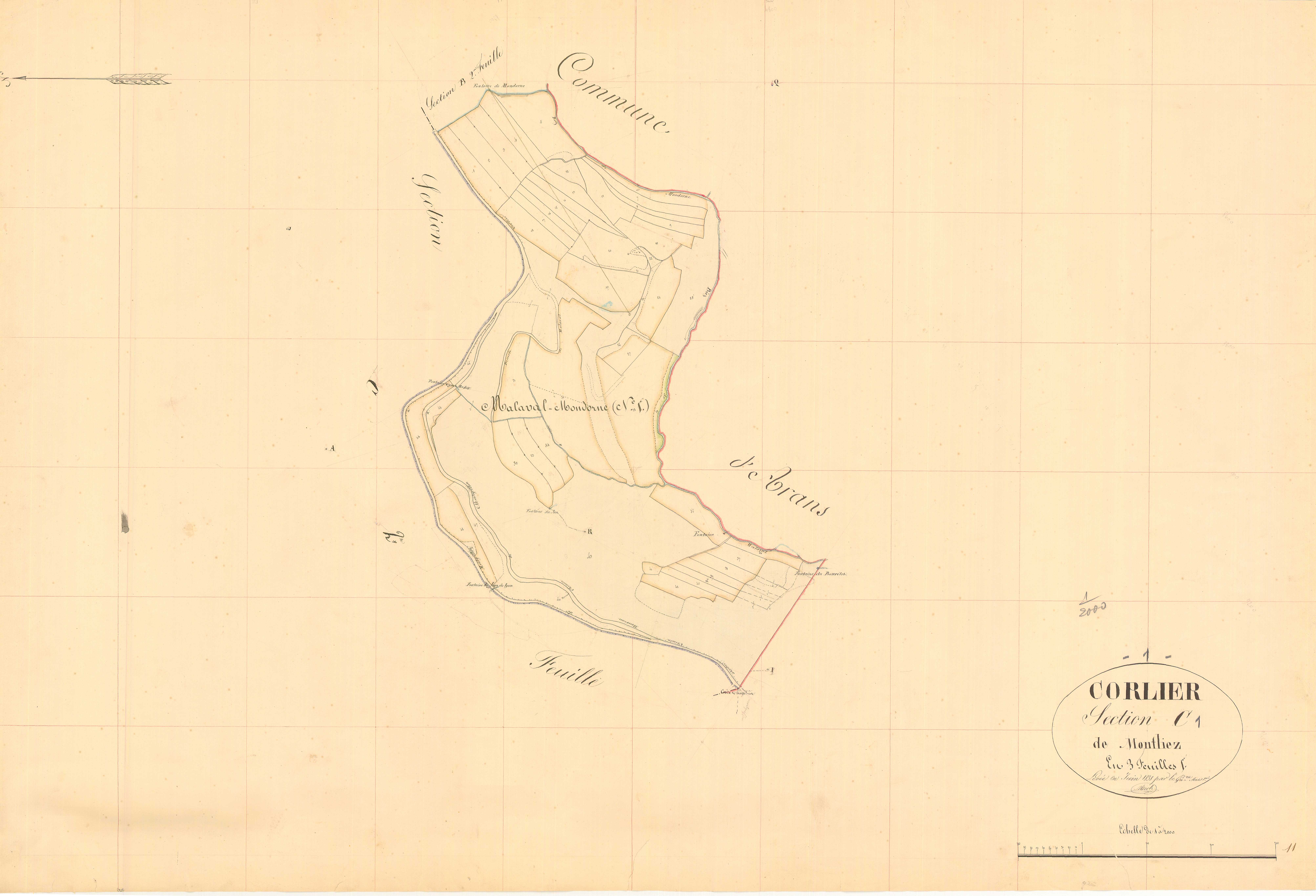 Corlier - 3 P 5514 - 3 P 5514 -  Feuille 1  (1838)