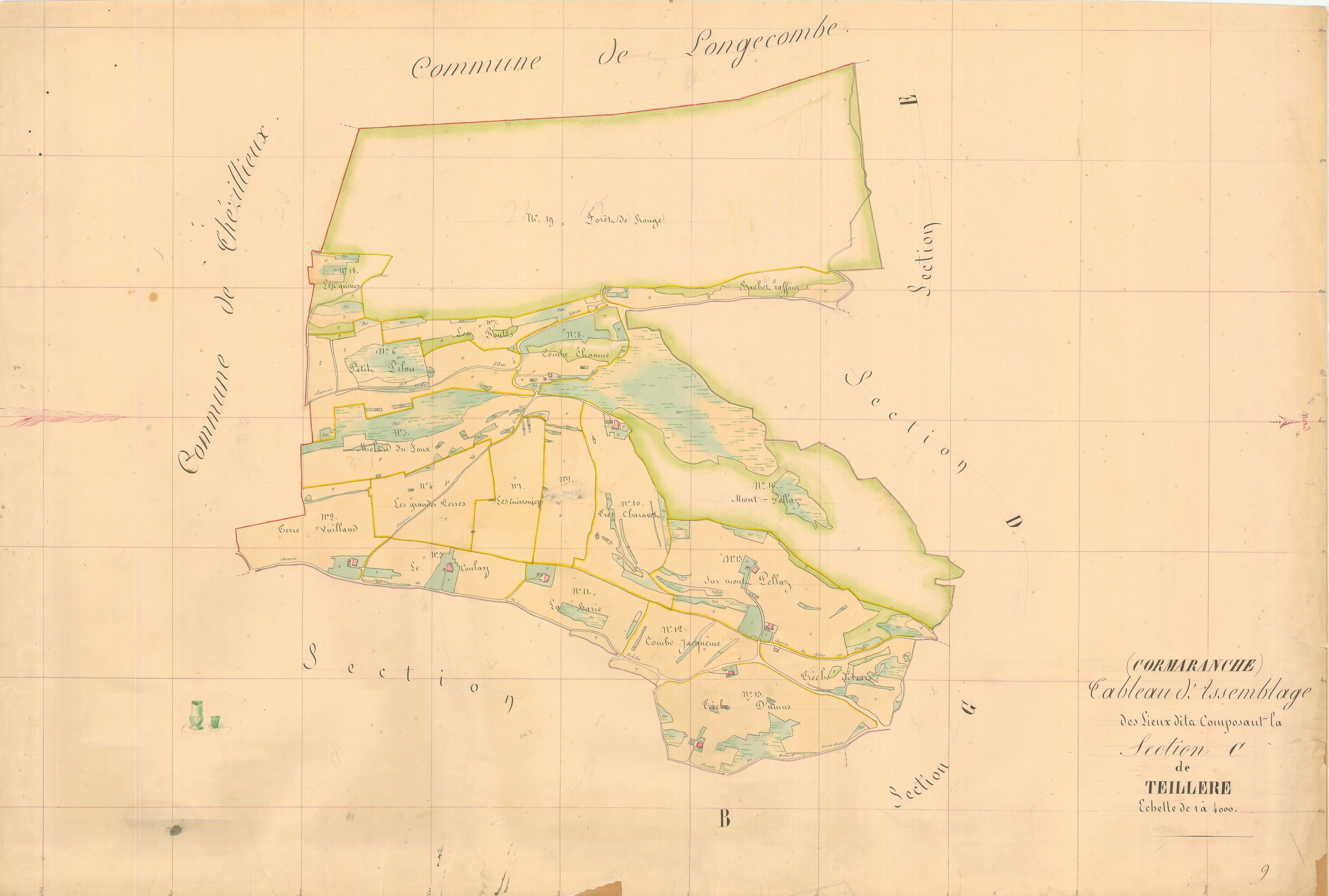 Cormaranche-en-Bugey (Plateau d'Hauteville, Ain, France ; ancienne commune) - 3 P 5520 - 3 P 5520 -  Section C  (1838)
