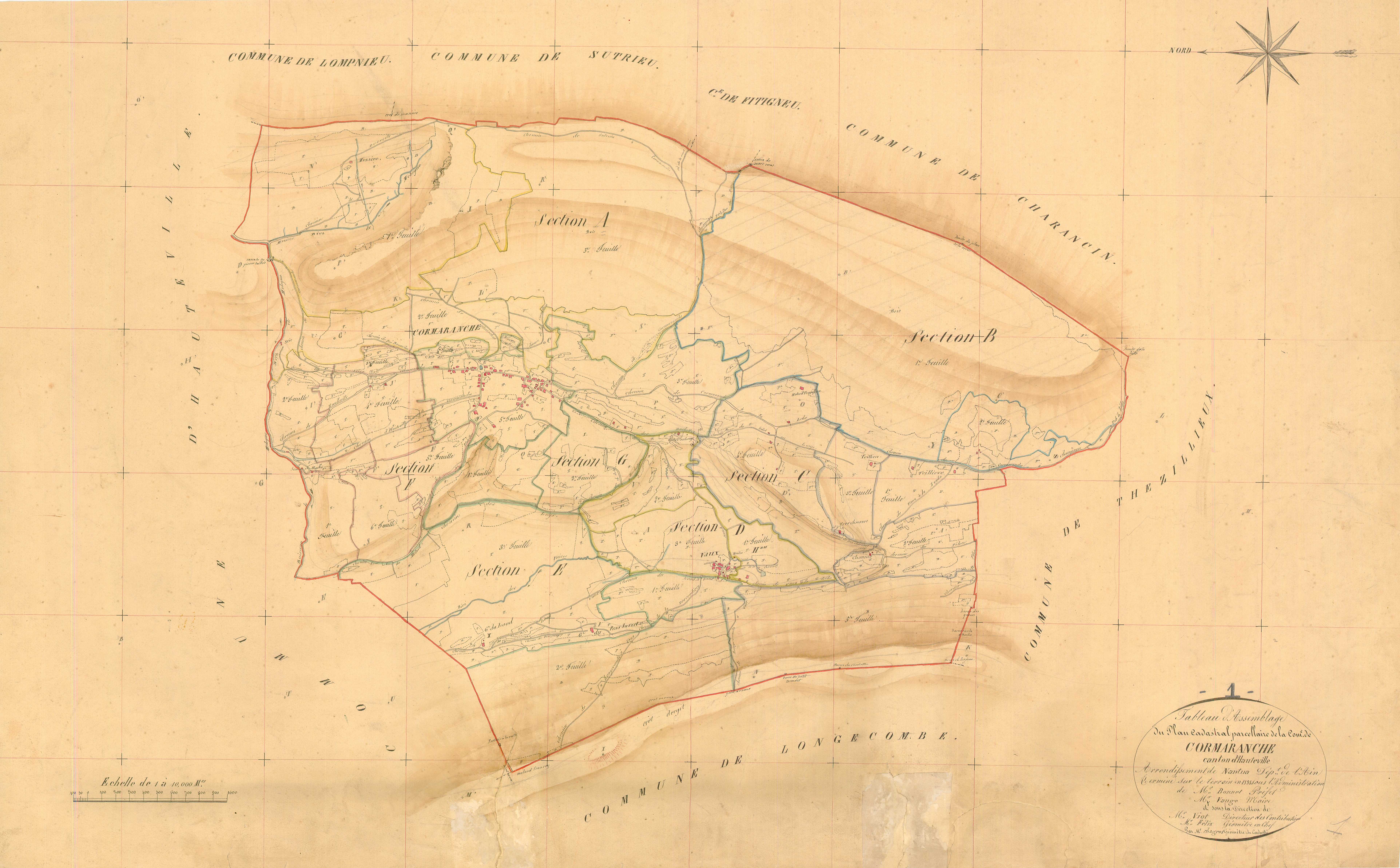 Cormaranche-en-Bugey (Plateau d'Hauteville, Ain, France ; ancienne commune) - 3 P 5517 - 3 P 5517 -  Tableau général  (1838)