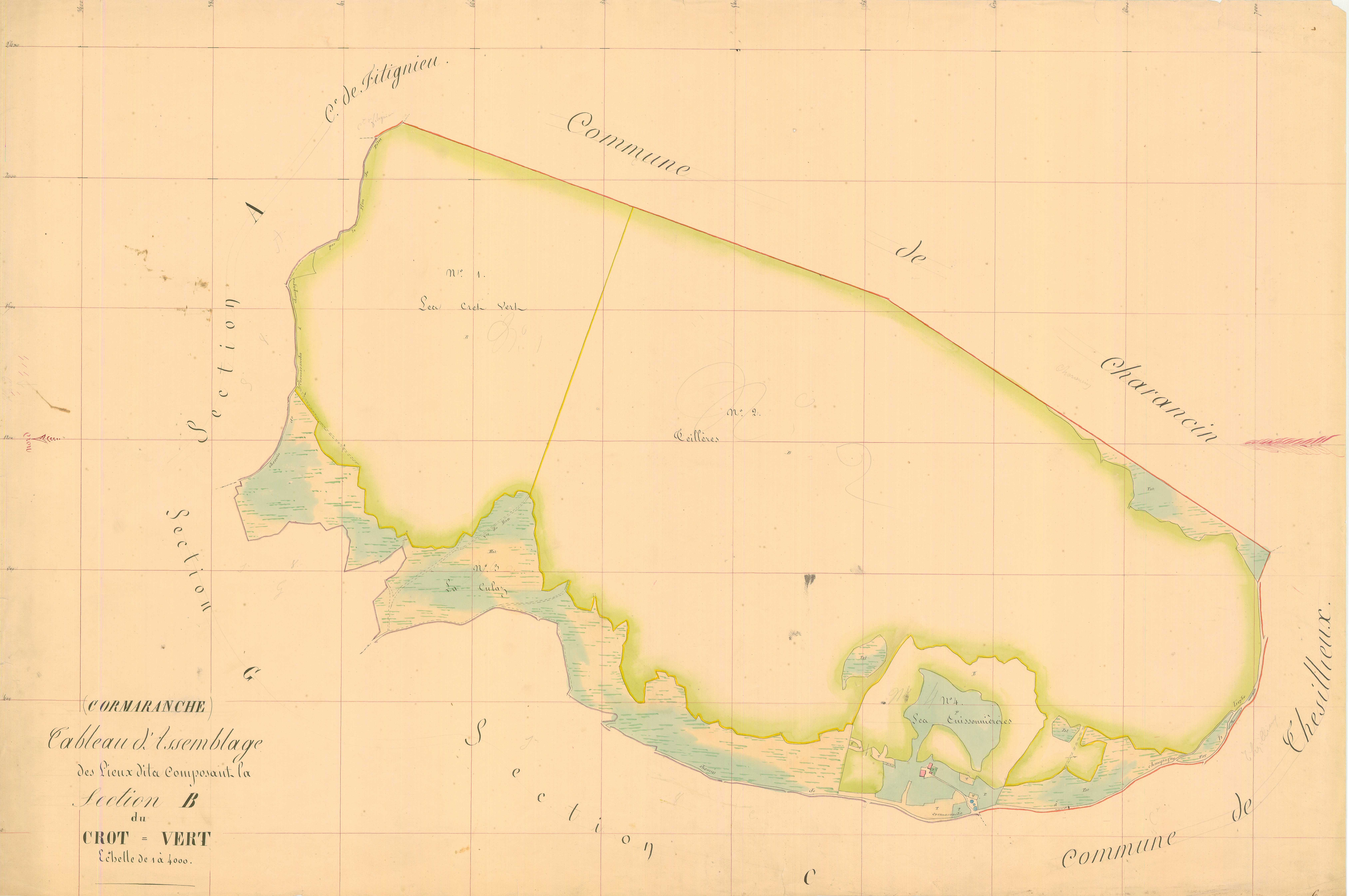 Cormaranche-en-Bugey (Plateau d'Hauteville, Ain, France ; ancienne commune) - 3 P 5519 - 3 P 5519 -  Section B  (1838)