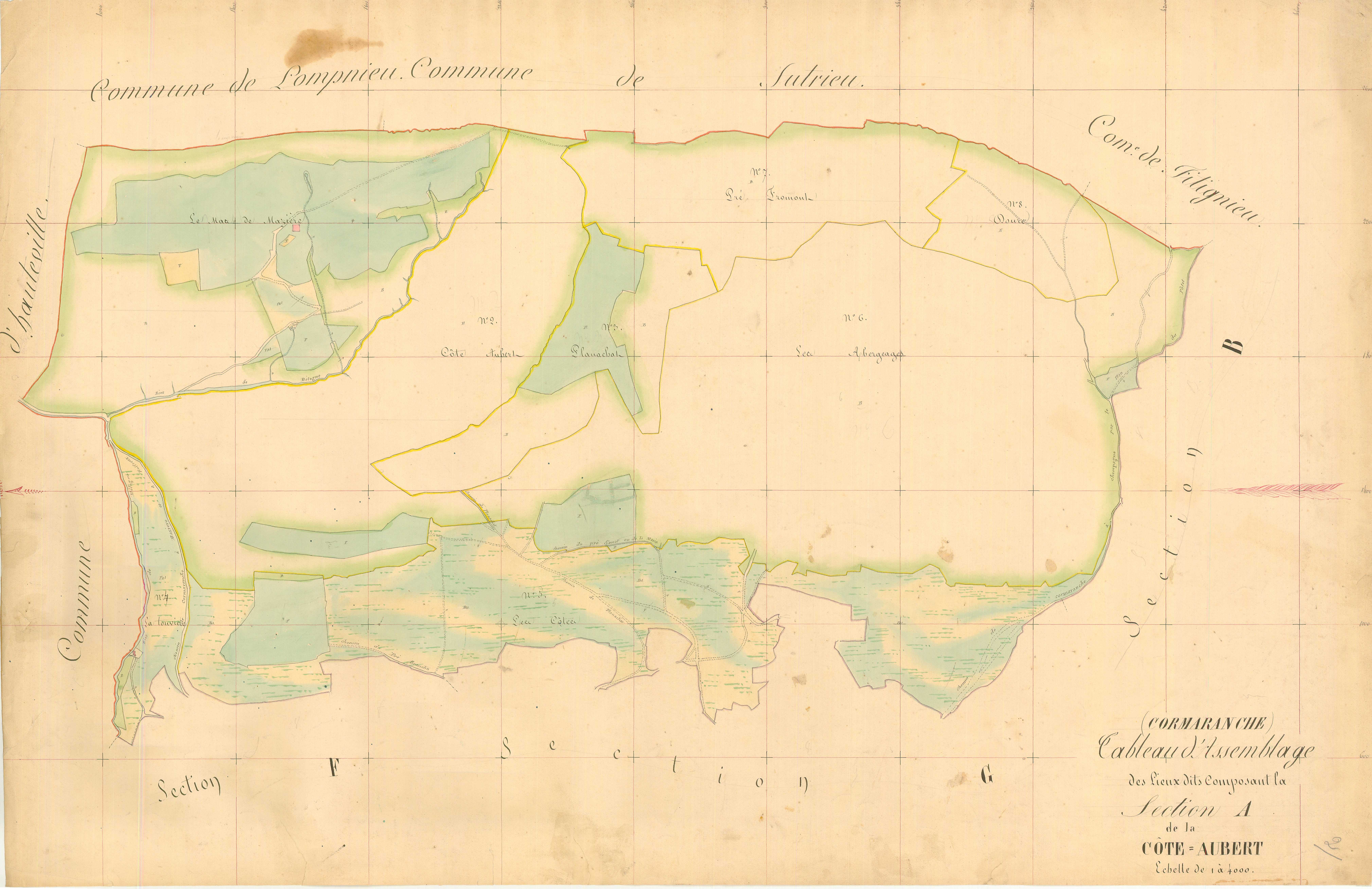 Cormaranche-en-Bugey (Plateau d'Hauteville, Ain, France ; ancienne commune) - 3 P 5518 - 3 P 5518 -  Section A  (1838)