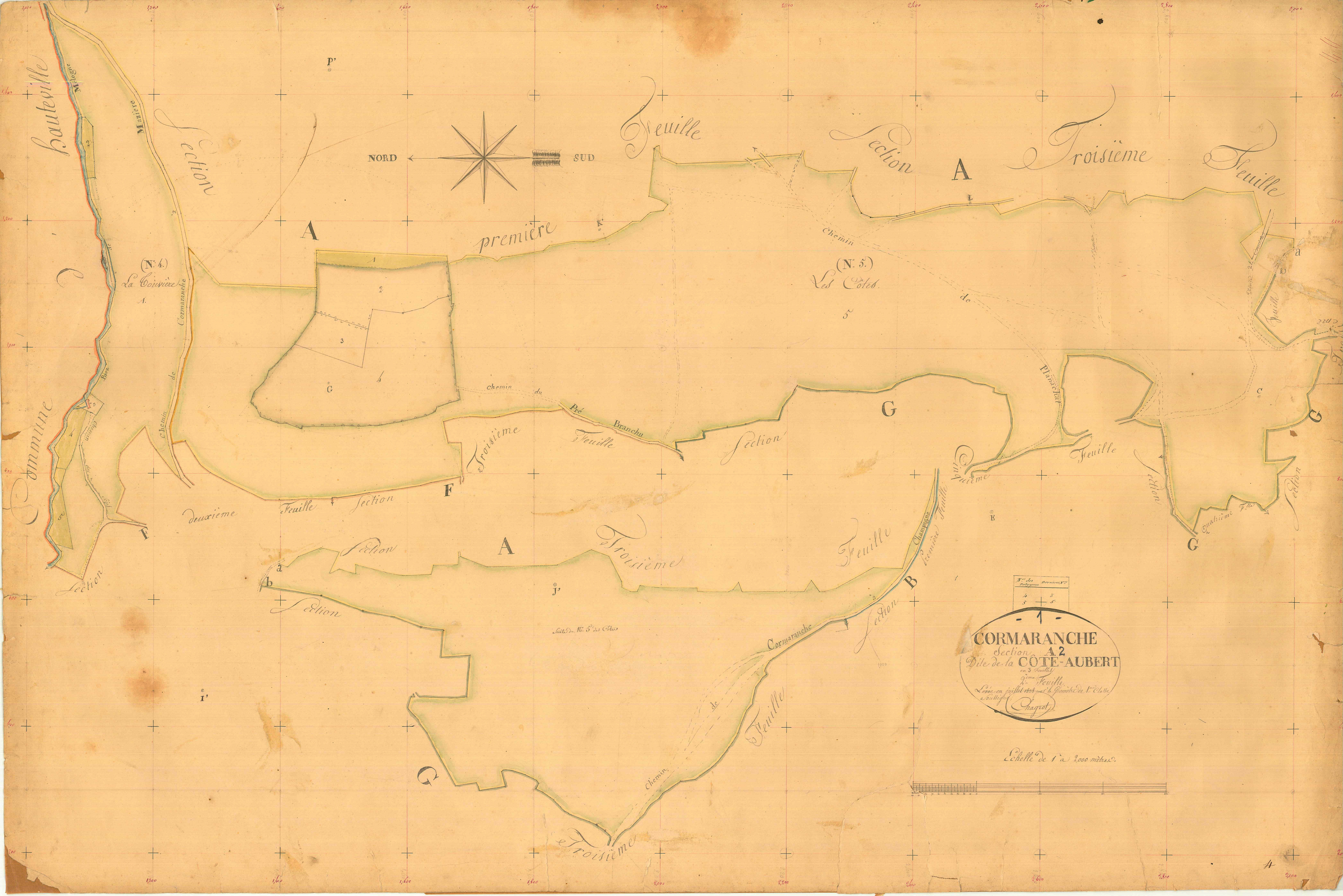 Cormaranche-en-Bugey (Plateau d'Hauteville, Ain, France ; ancienne commune) - 3 P 5526 - 3 P 5526 -  Feuille 2  (1838)
