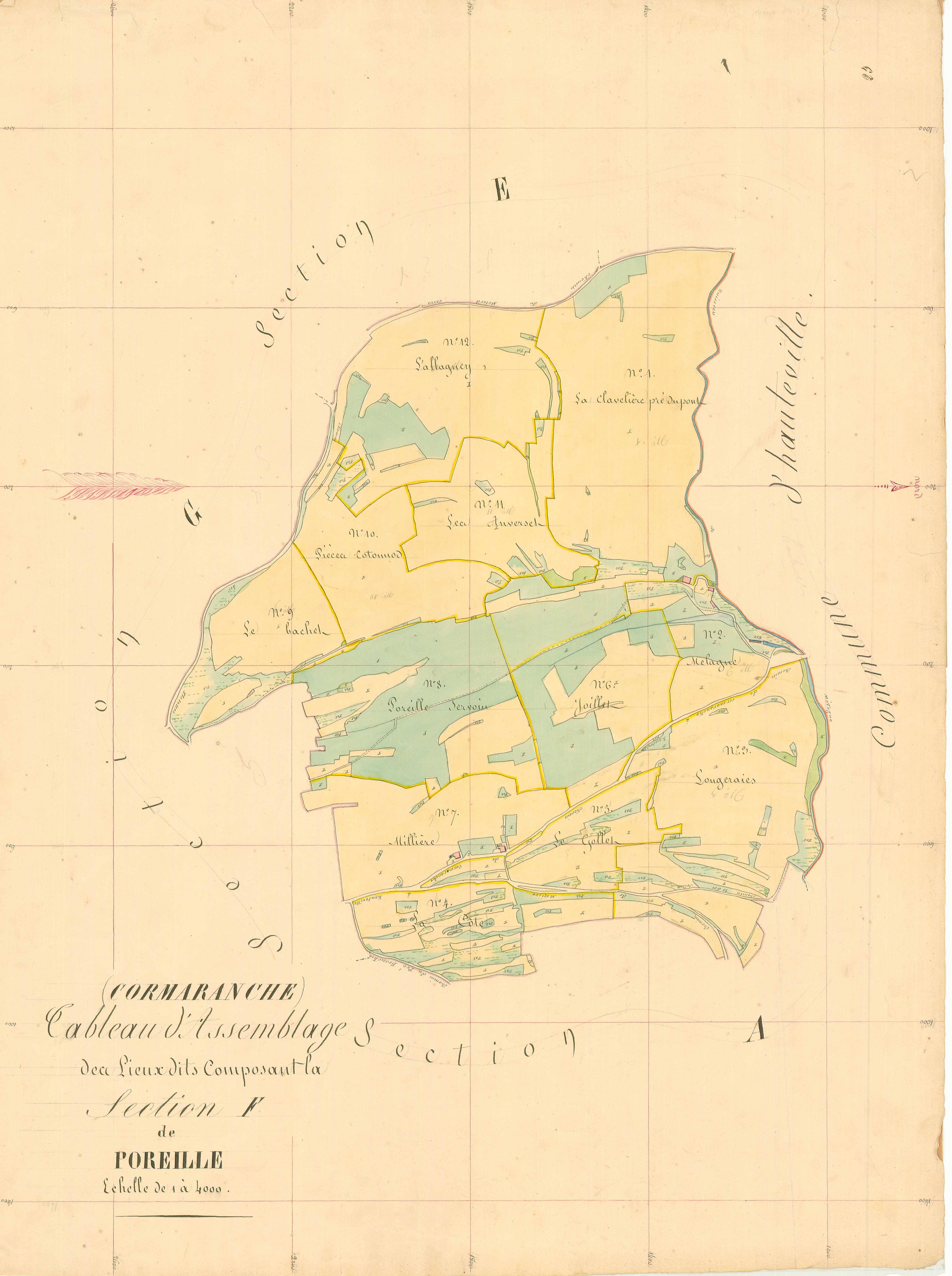 Cormaranche-en-Bugey (Plateau d'Hauteville, Ain, France ; ancienne commune) - 3 P 5523 - 3 P 5523 -  Section F  (1838)