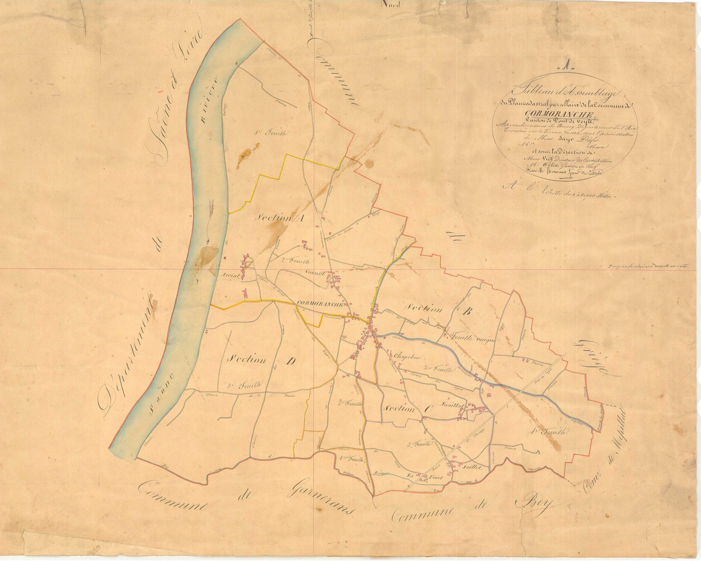 Cormoranche-sur-Saône - 3 P 5552 - 3 P 5552 -  Tableau d'assemblage  (1834)