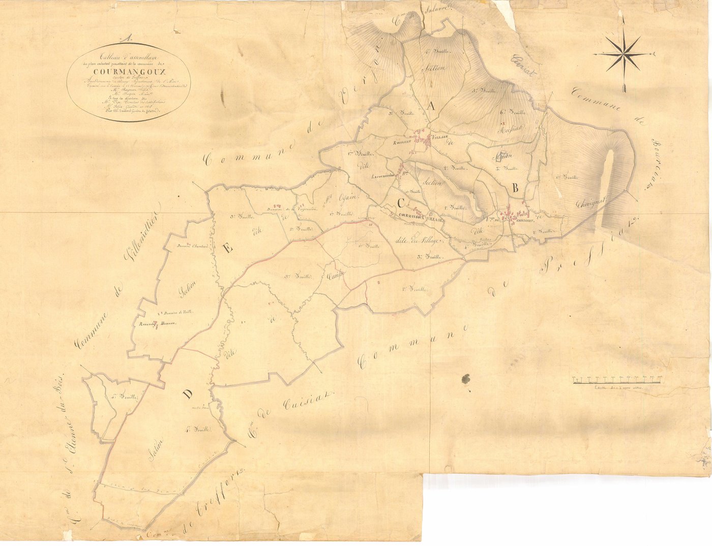Courmangoux - 3 P 5594 - 3 P 5594 -  Tableau d'assemblage  (1827)