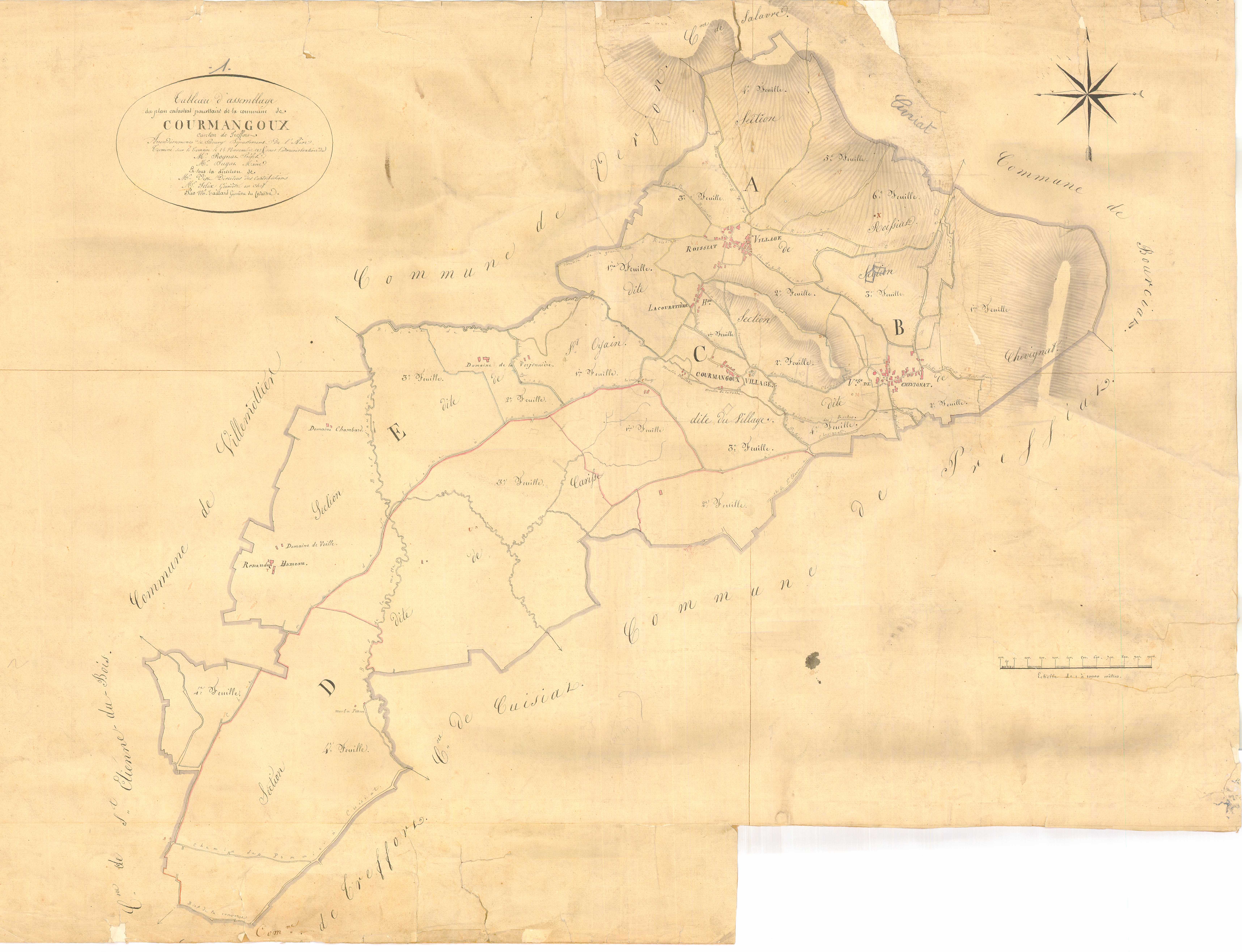 Courmangoux - 3 P 5594 - 3 P 5594 -  Tableau d'assemblage  (1827)