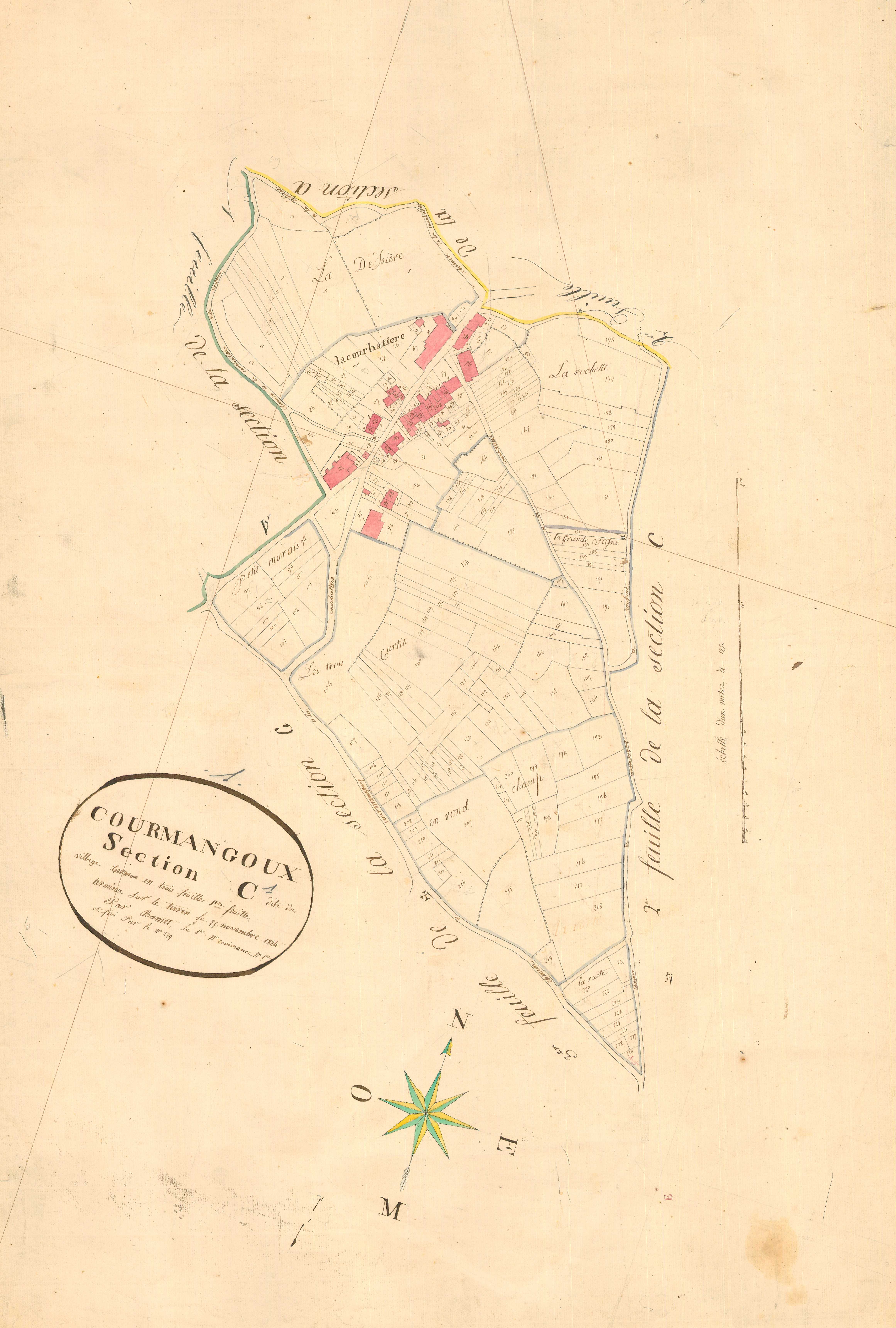 Courmangoux - 3 P 5605 - 3 P 5605 -  Feuille 1  (1827)