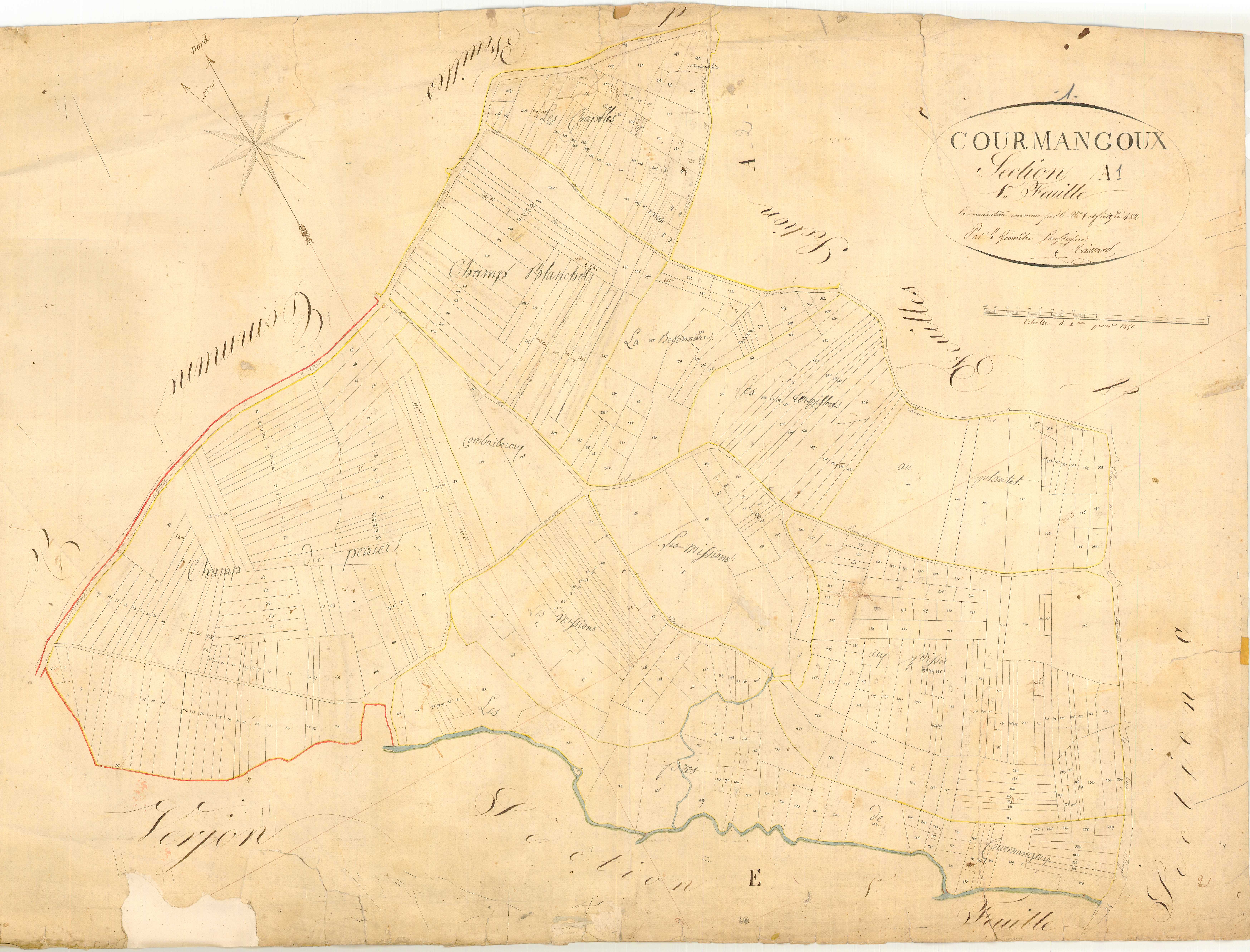 Courmangoux - 3 P 5595 - 3 P 5595 -  Feuille 1  (1827)