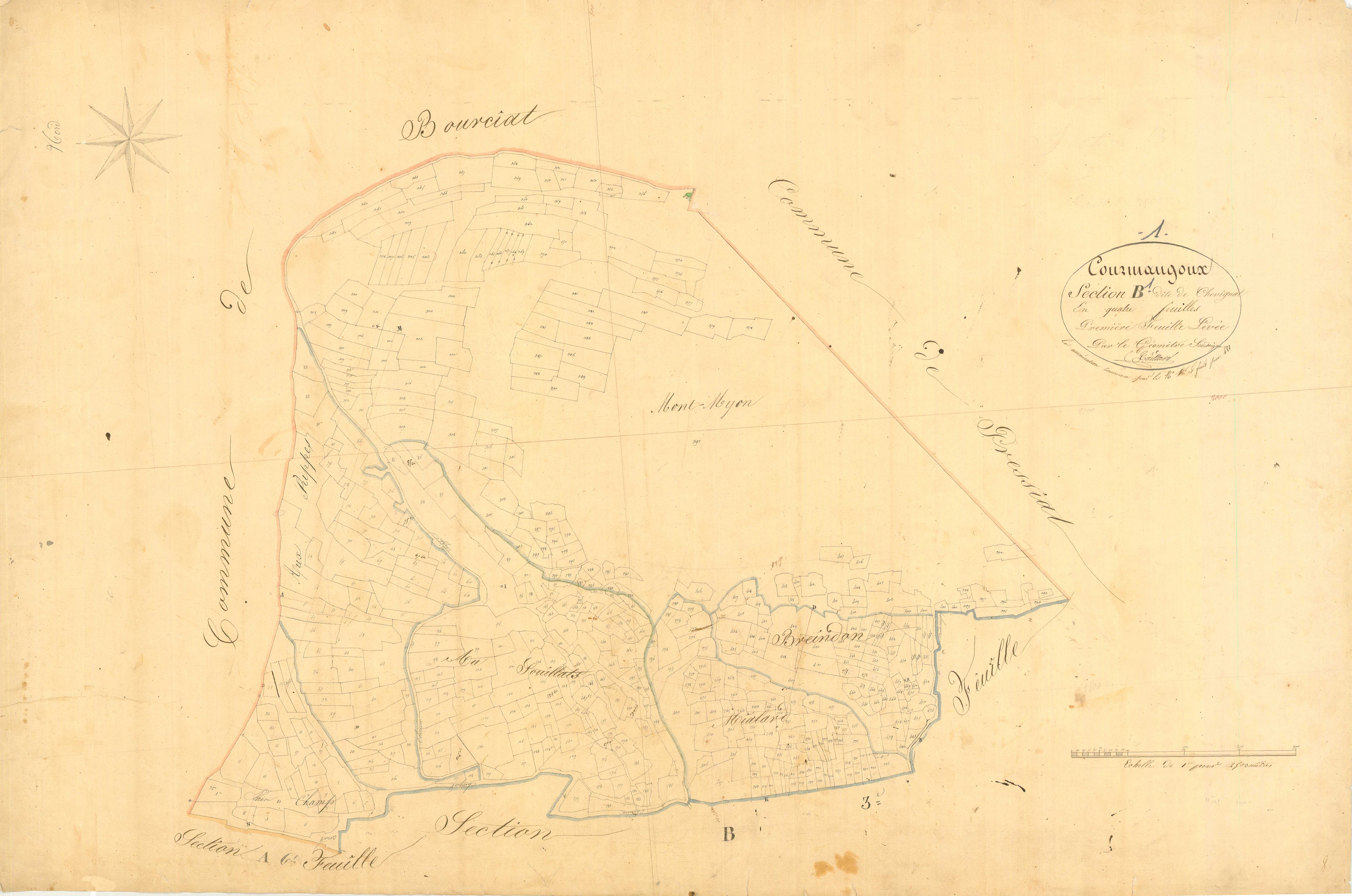 Courmangoux - 3 P 5601 - 3 P 5601 -  Feuille 1  (1827)