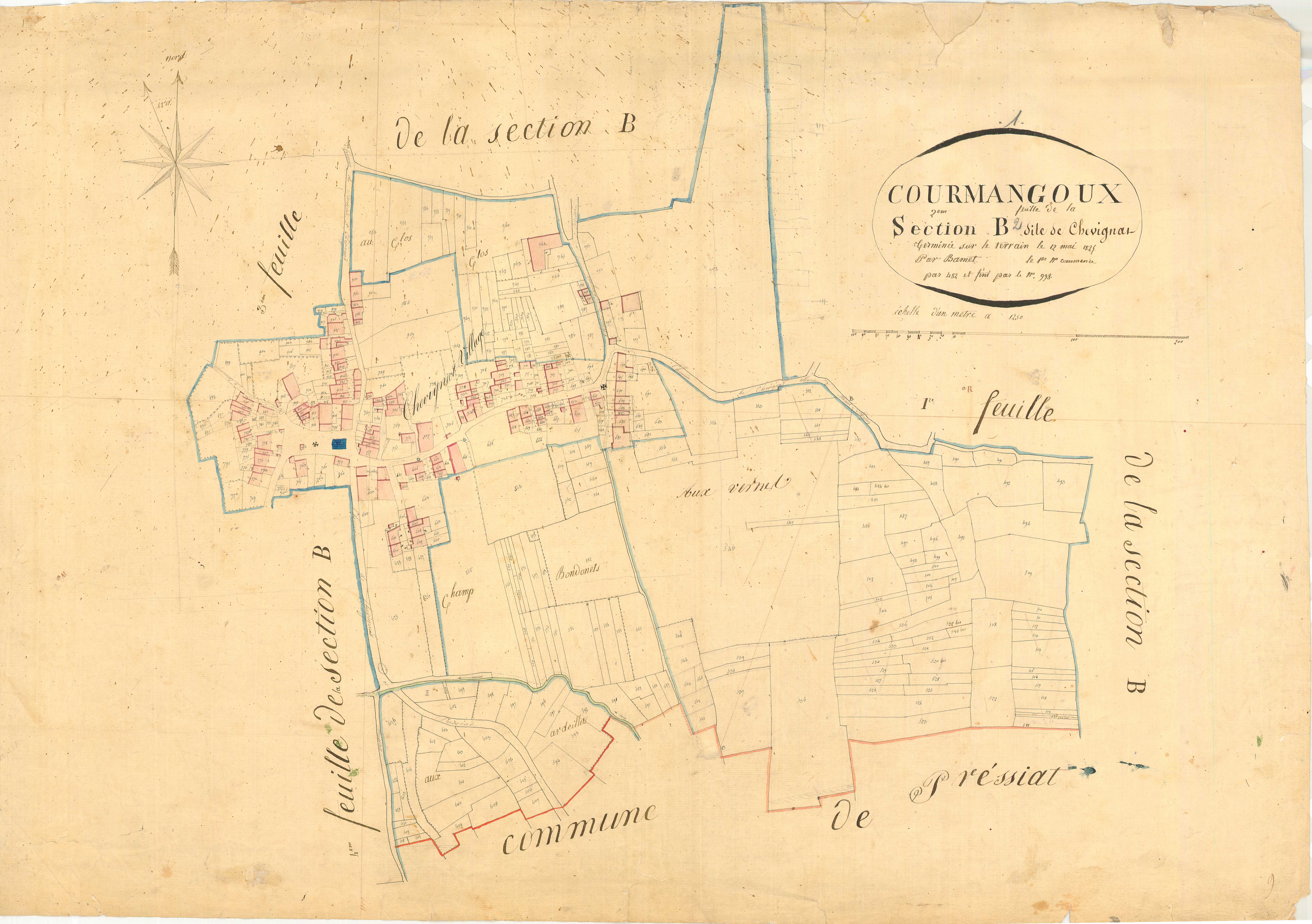 Courmangoux - 3 P 5602 - 3 P 5602 -  Feuille 2  (1827)