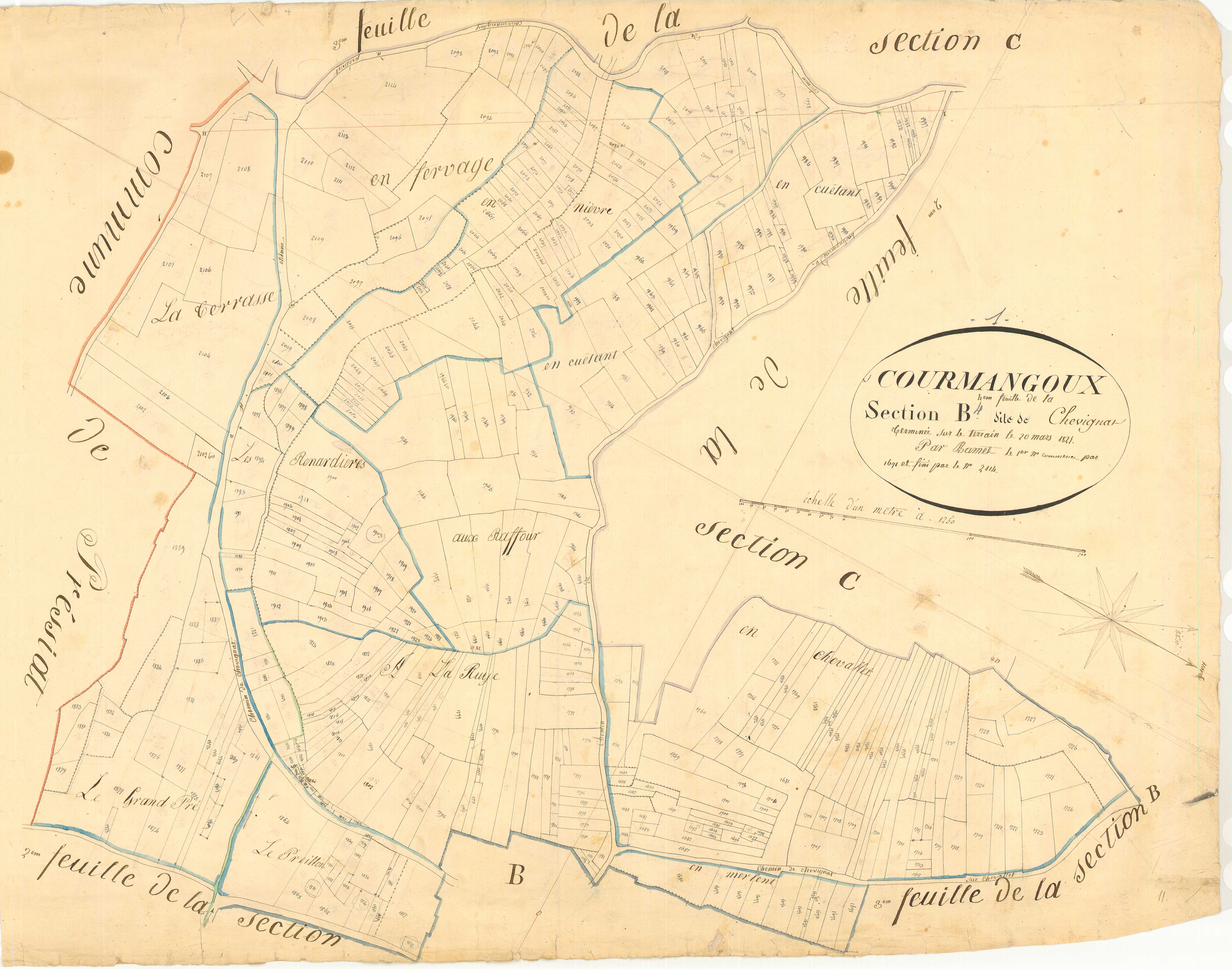Courmangoux - 3 P 5604 - 3 P 5604 -  Feuille 4  (1827)