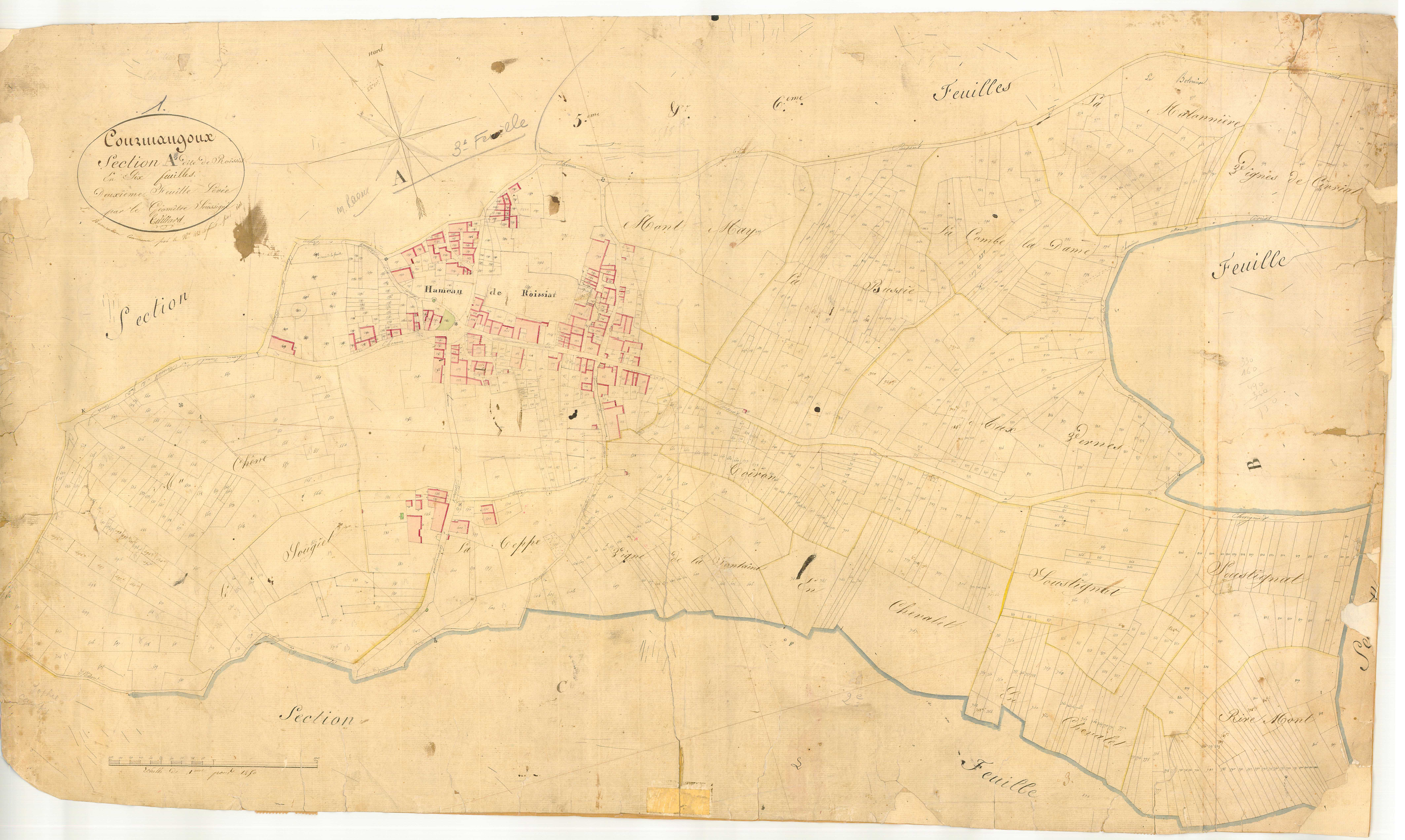 Courmangoux - 3 P 5596 - 3 P 5596 -  Feuille 2  (1827)