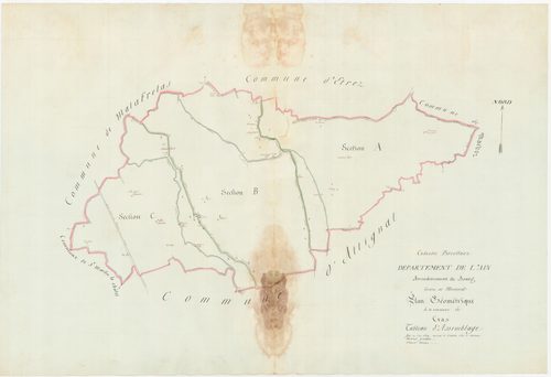 Cras-sur-Reyssouze (Bresse Vallons, Ain, France ; ancienne commune) - 3 P 10126-1 - 3 P 10126-1 -  Tableau d'assemblage  (1809)