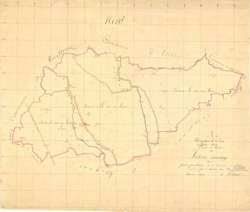 Cras-sur-Reyssouze (Bresse Vallons, Ain, France ; ancienne commune) - 3 P 5630 - 3 P 5630 -  Tableau d'assemblage  (1809)
